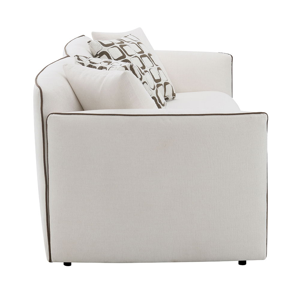 Yolanda - Sofa With 4 Pillows - Beige Chenille, beige, view 3