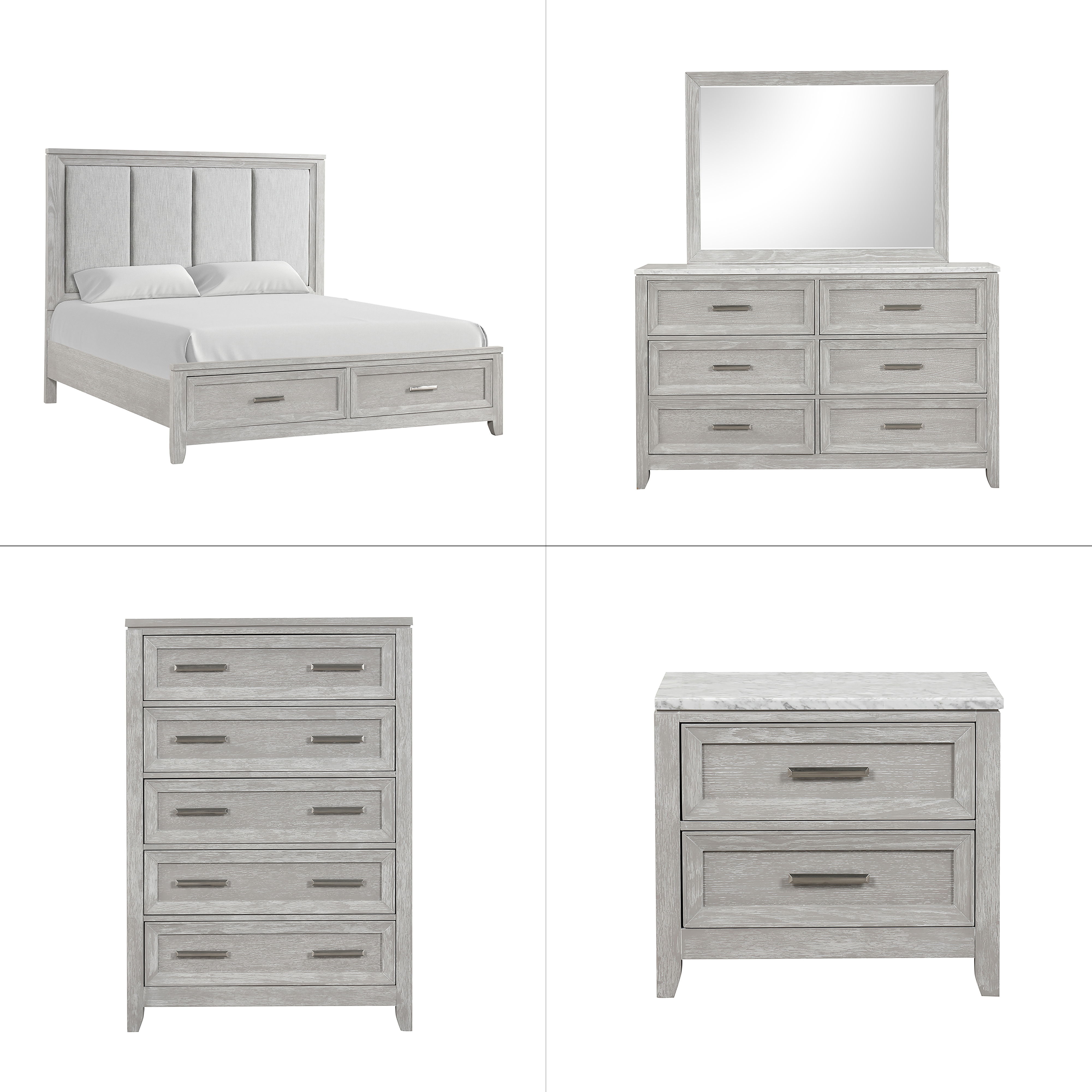 California King · 5 Pc · Bed & Dresser & Mirror & Chest & Nightstand