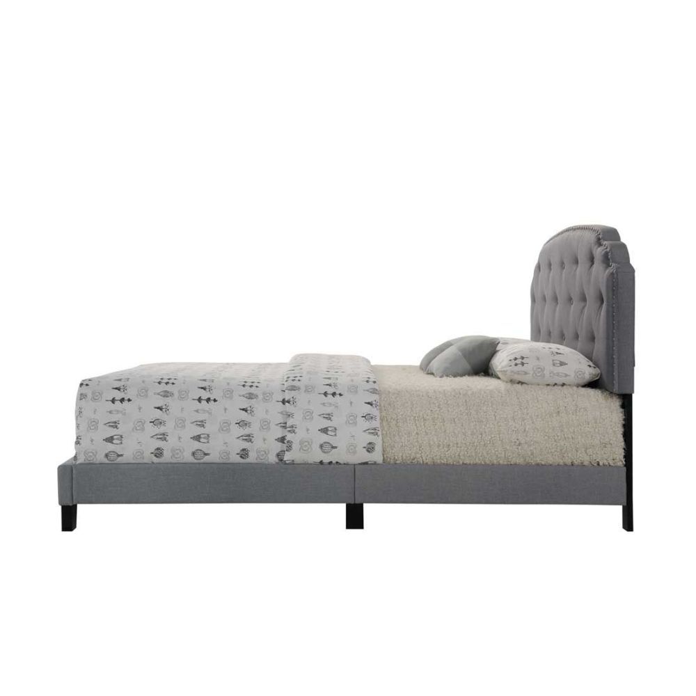 Tradilla - Queen Bed - Gray Fabric, dark gray, view 5
