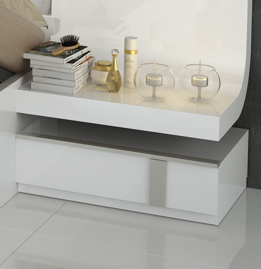 Granada - Left Nightstand - White