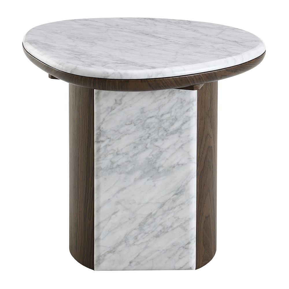 Haidar - End Table With Marble Top - Natural / Brown, beige, view 7
