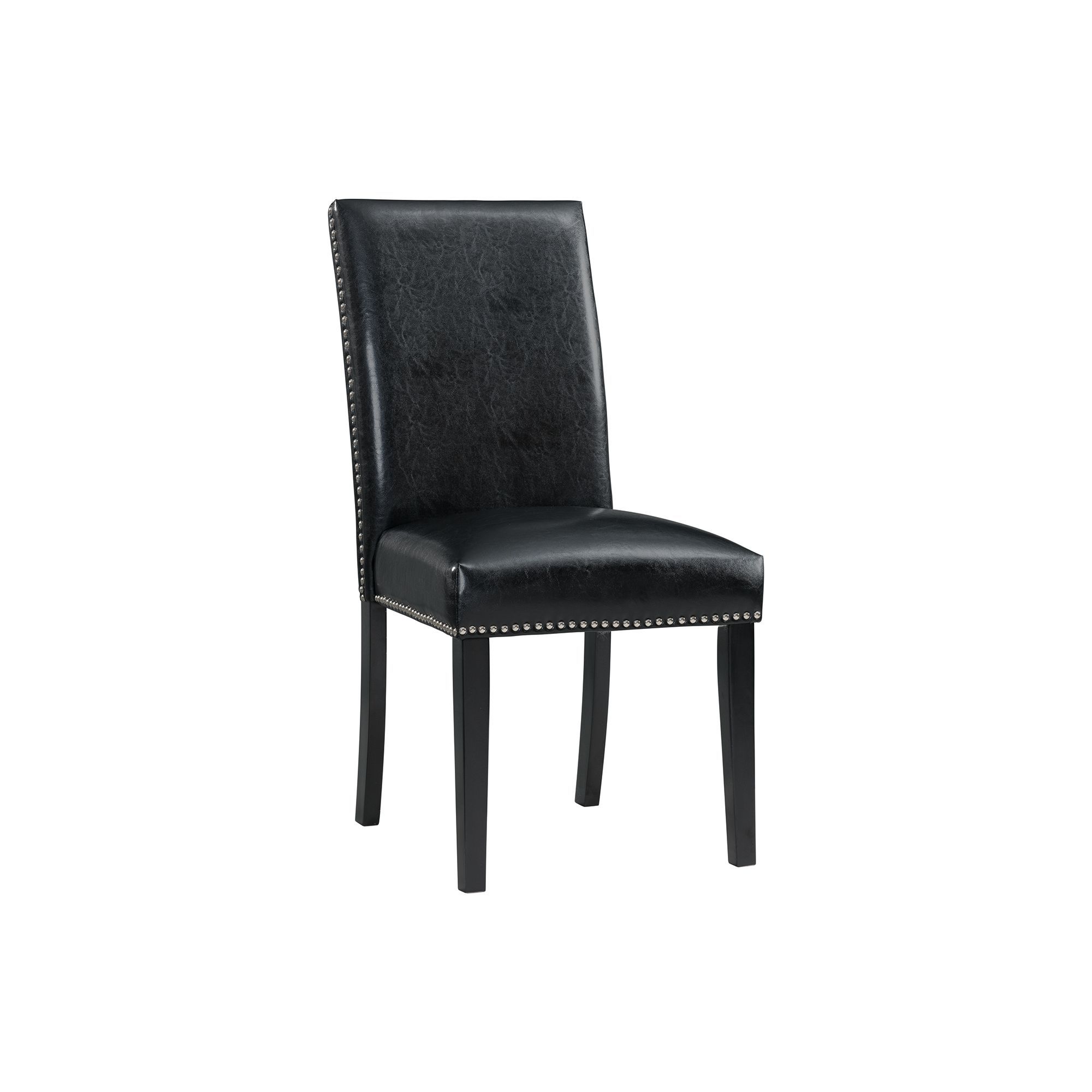 Francesca - 5 Piece Dining Set (Table And Four Faux Leather Chairs) - White Marble / Black