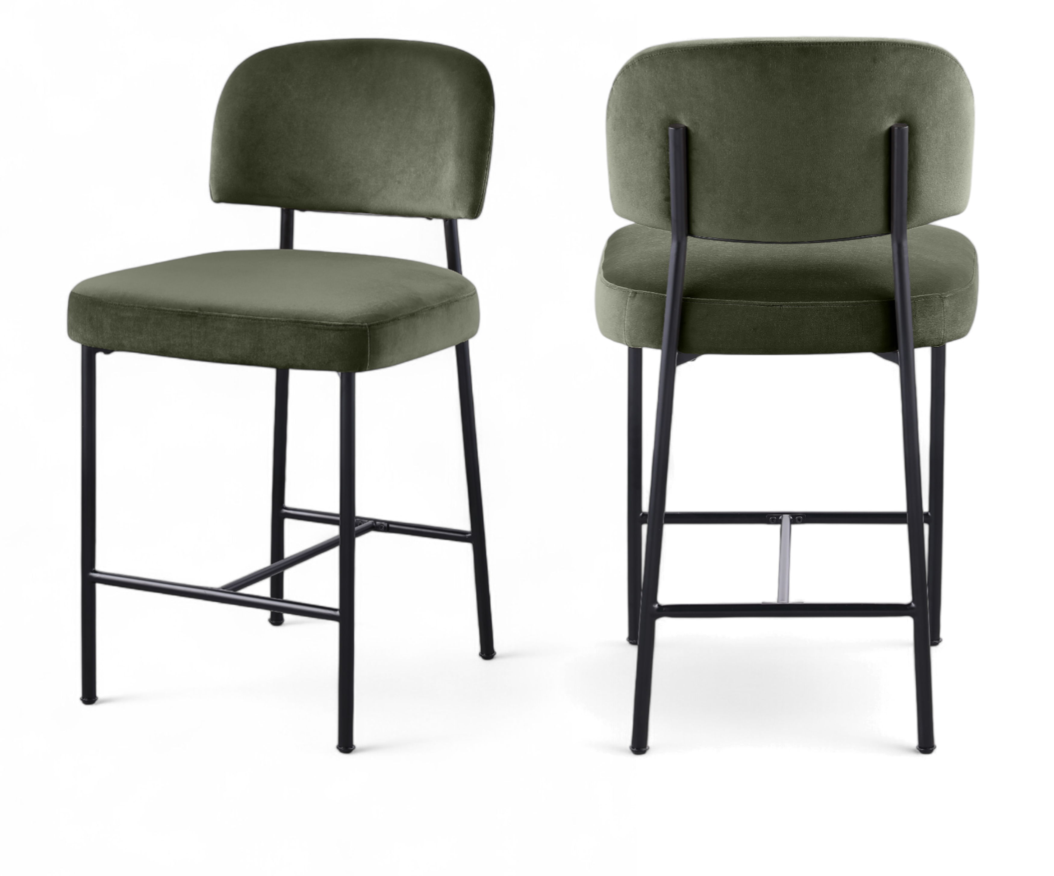 Zarelle - Performance Fabric Upholstered Counter Stool (Set of 2) - Green