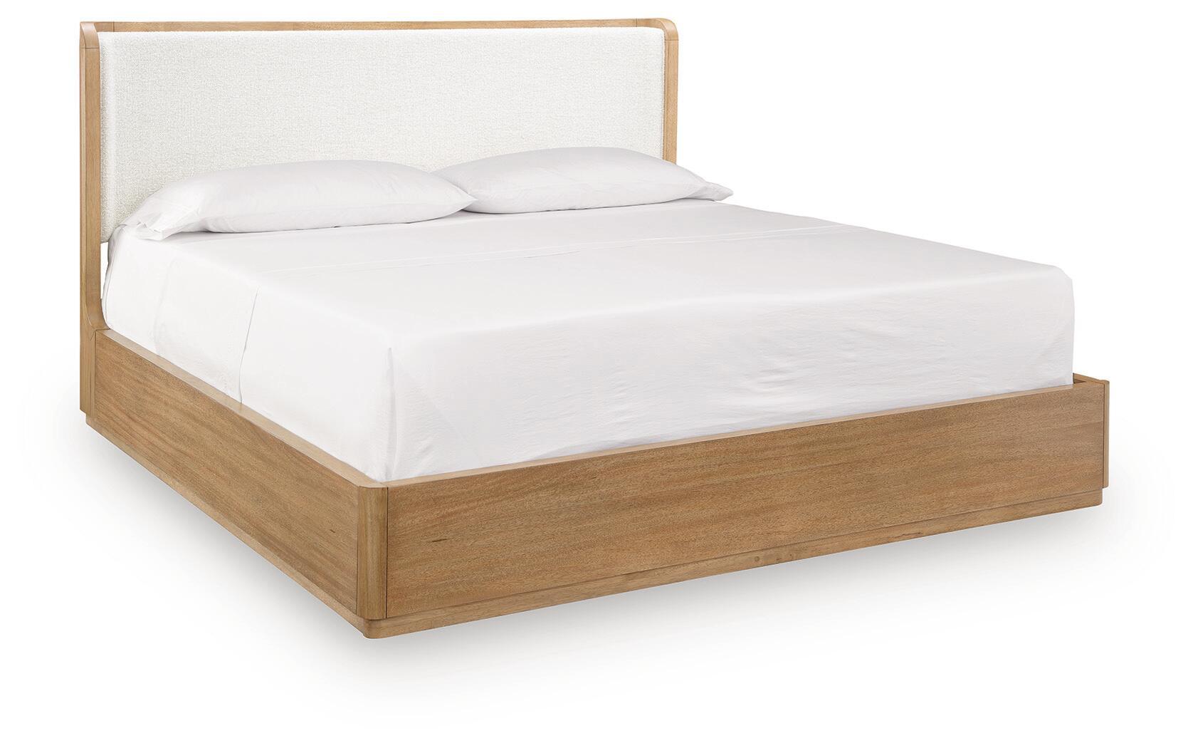 Pamaria – King Upholstered Bed – Light Brown