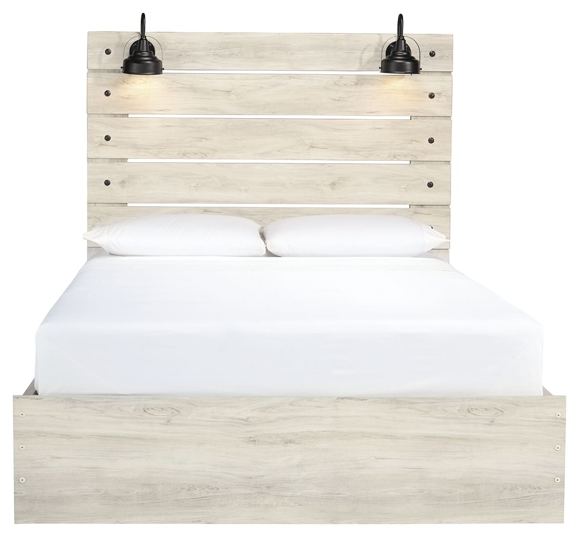 Ashley Furniture Cambeck - Queen Panel Bed With Side Storage Drawers - Whitewash - Image 3