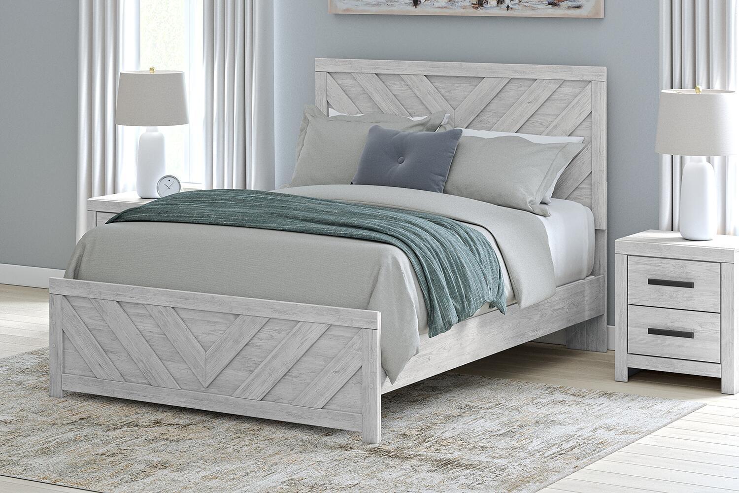 Cayboni - Queen Panel Bed - Whitewash