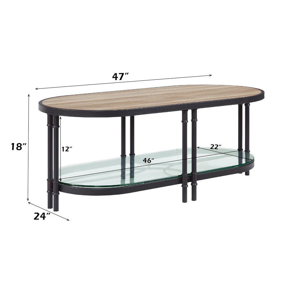 Brantley - Coffee Table - Oak & Sandy Black, light brown, view 6