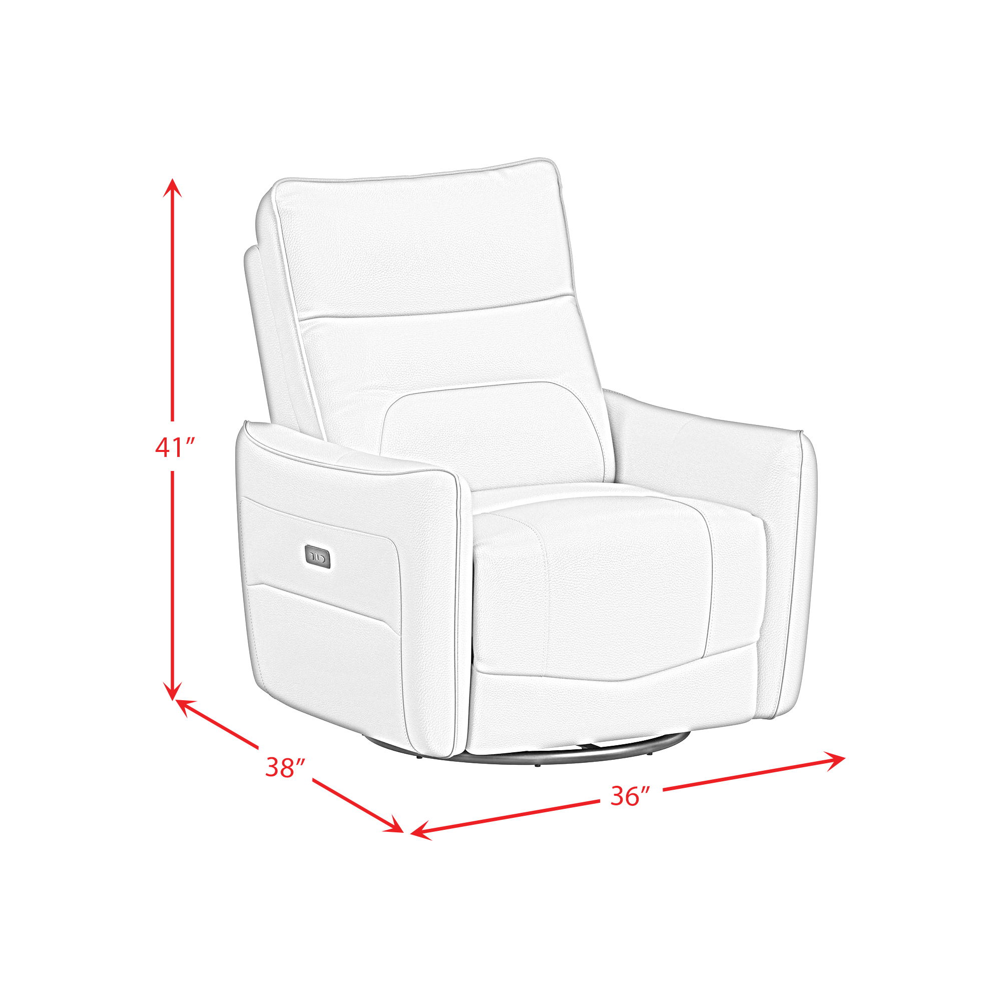 Deco - P1 Recliner With Glider And Swivel - Del Mar Gray