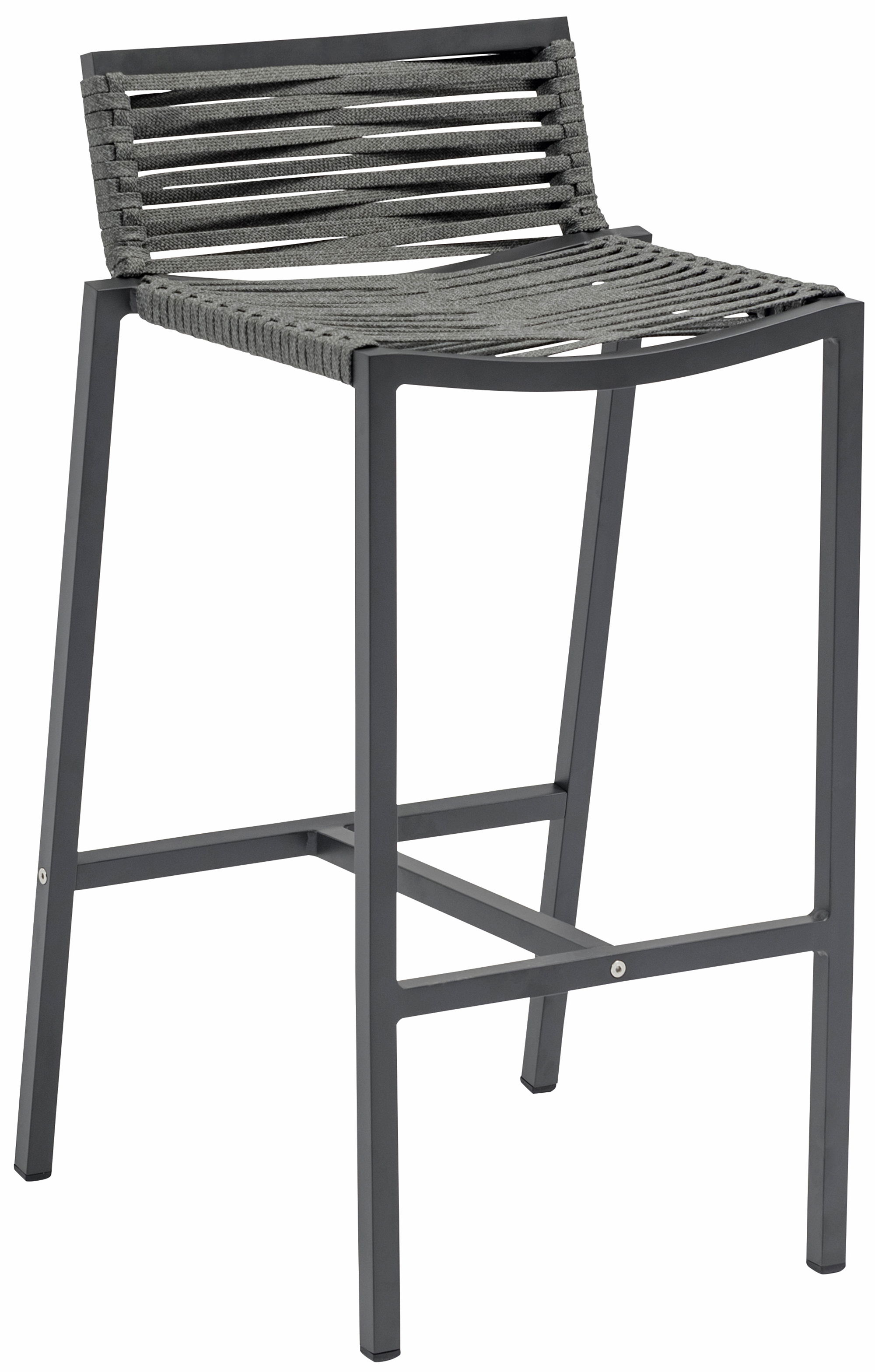 Maldives - Rope Outdoor Patio Bar Stool (Set of 2) - Gray