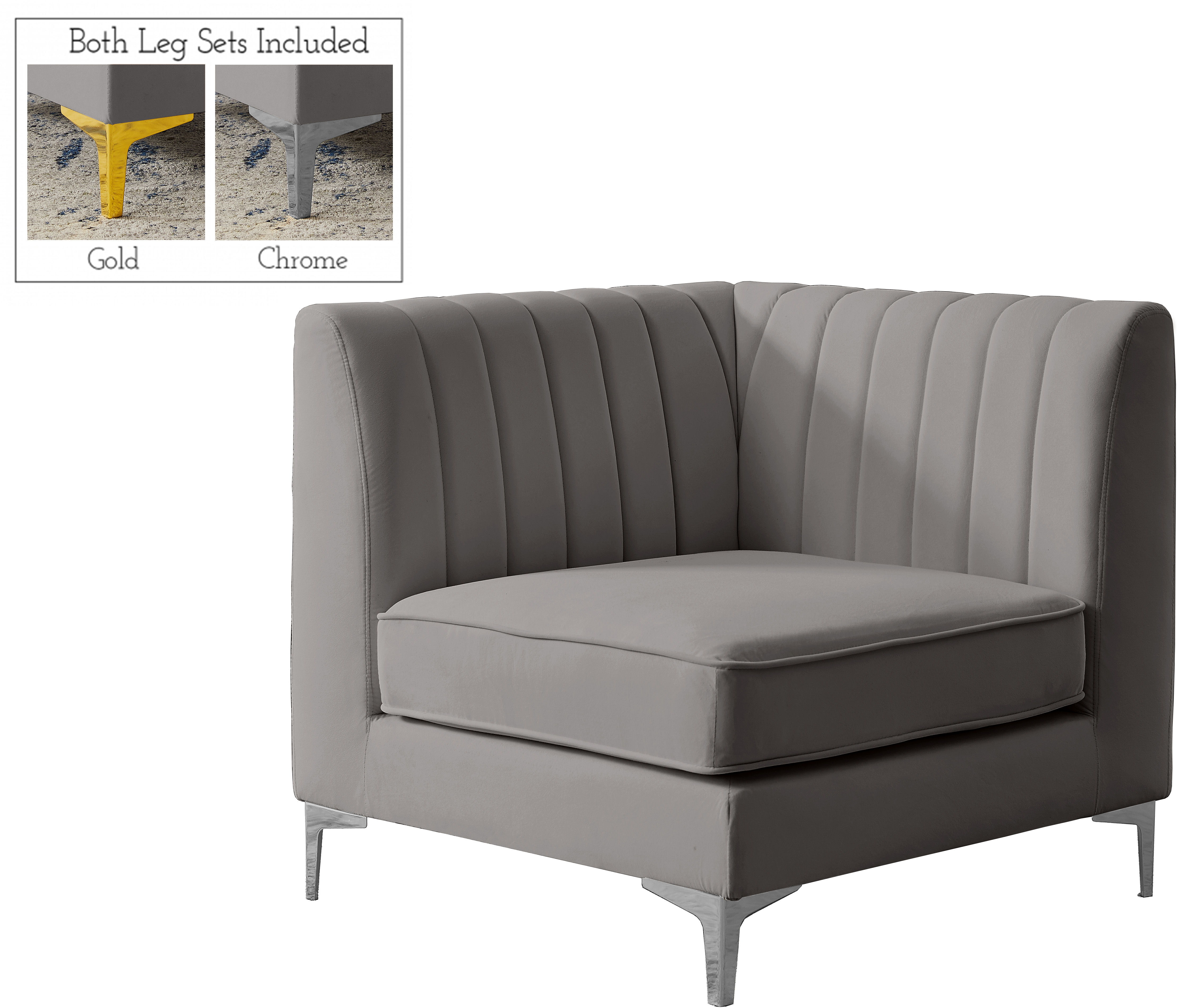Alina - Corner Chair - Gray