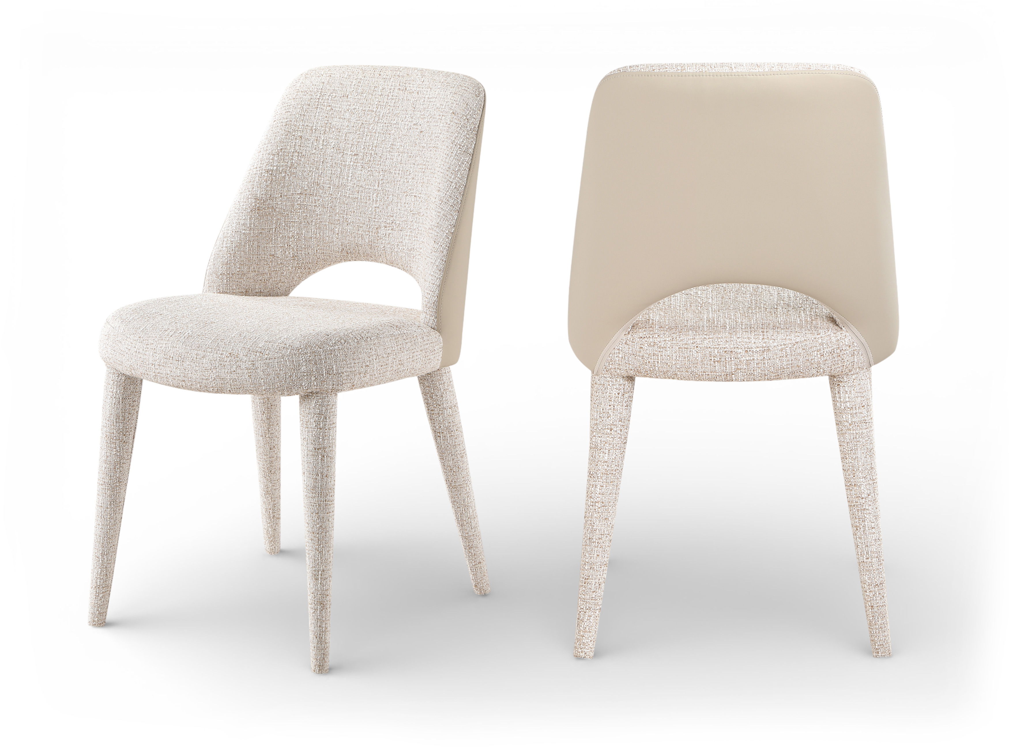 Cici - Fabric Upholstered Dining Chair (Set of 2) - Beige