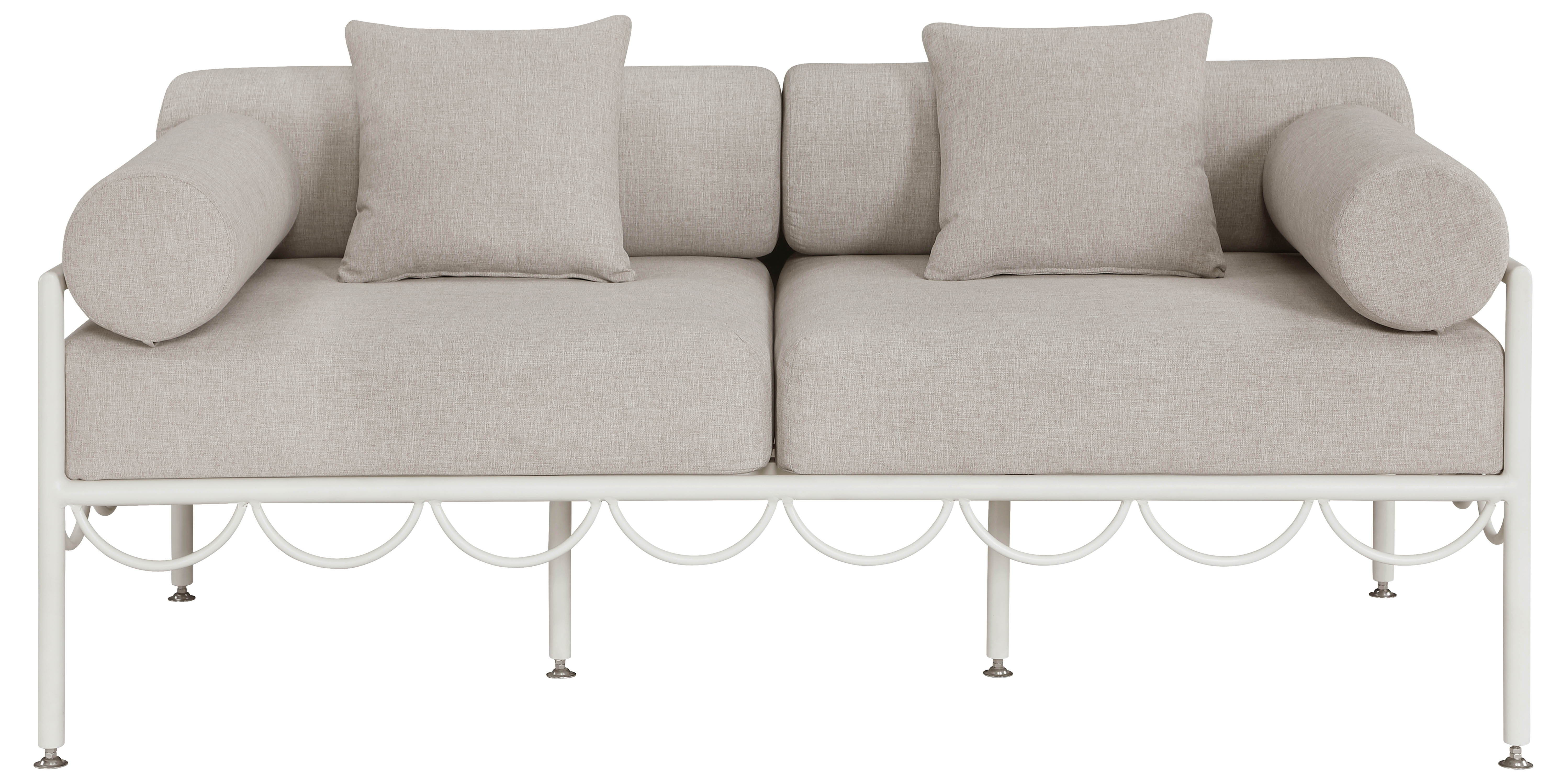 Portofino - Resilient Water Repellent Fabric 69.75" Upholstered Outdoor Patio Loveseat - Beige