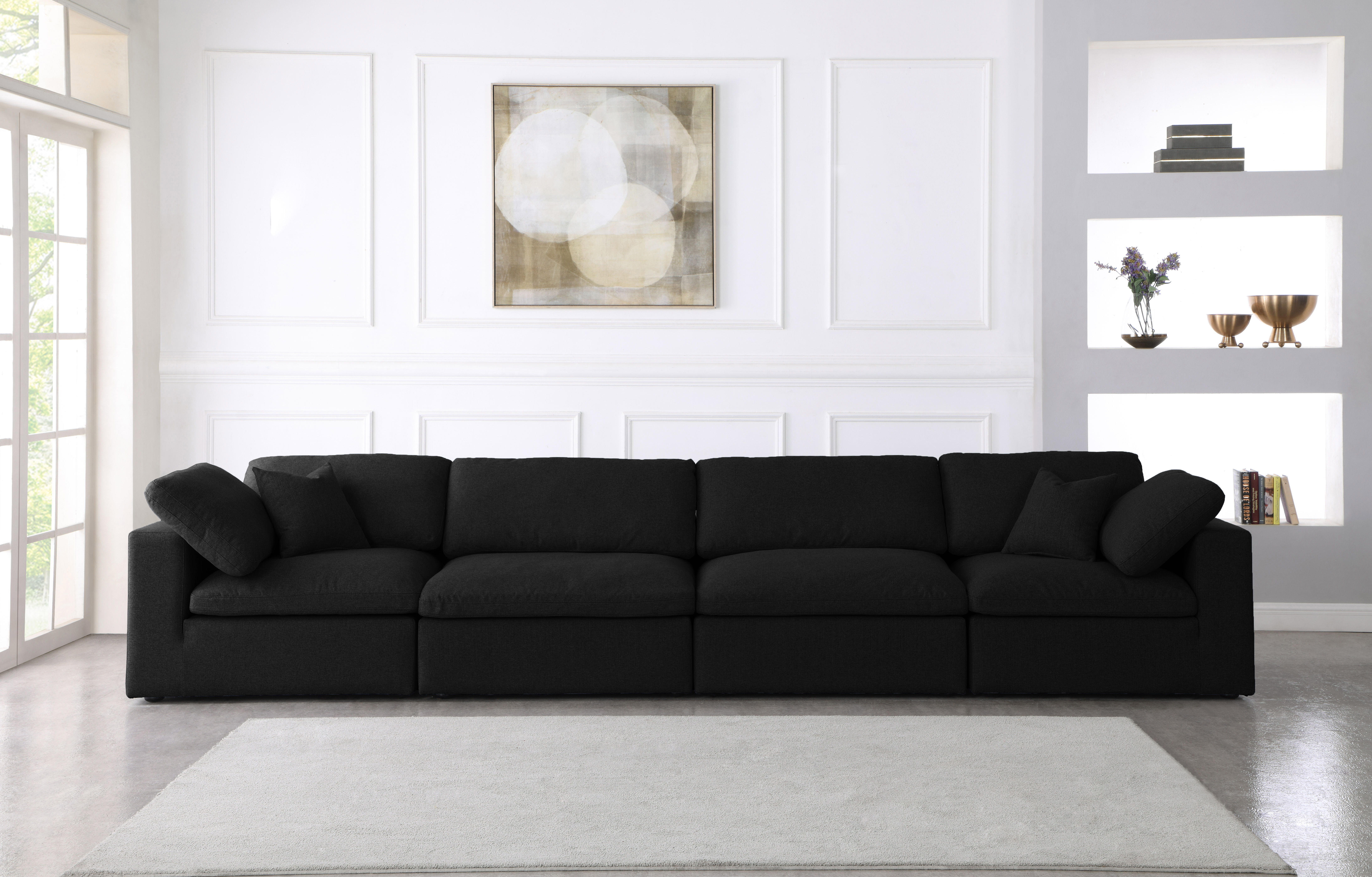 Serene - 4 Piece Modular Sofa - Black