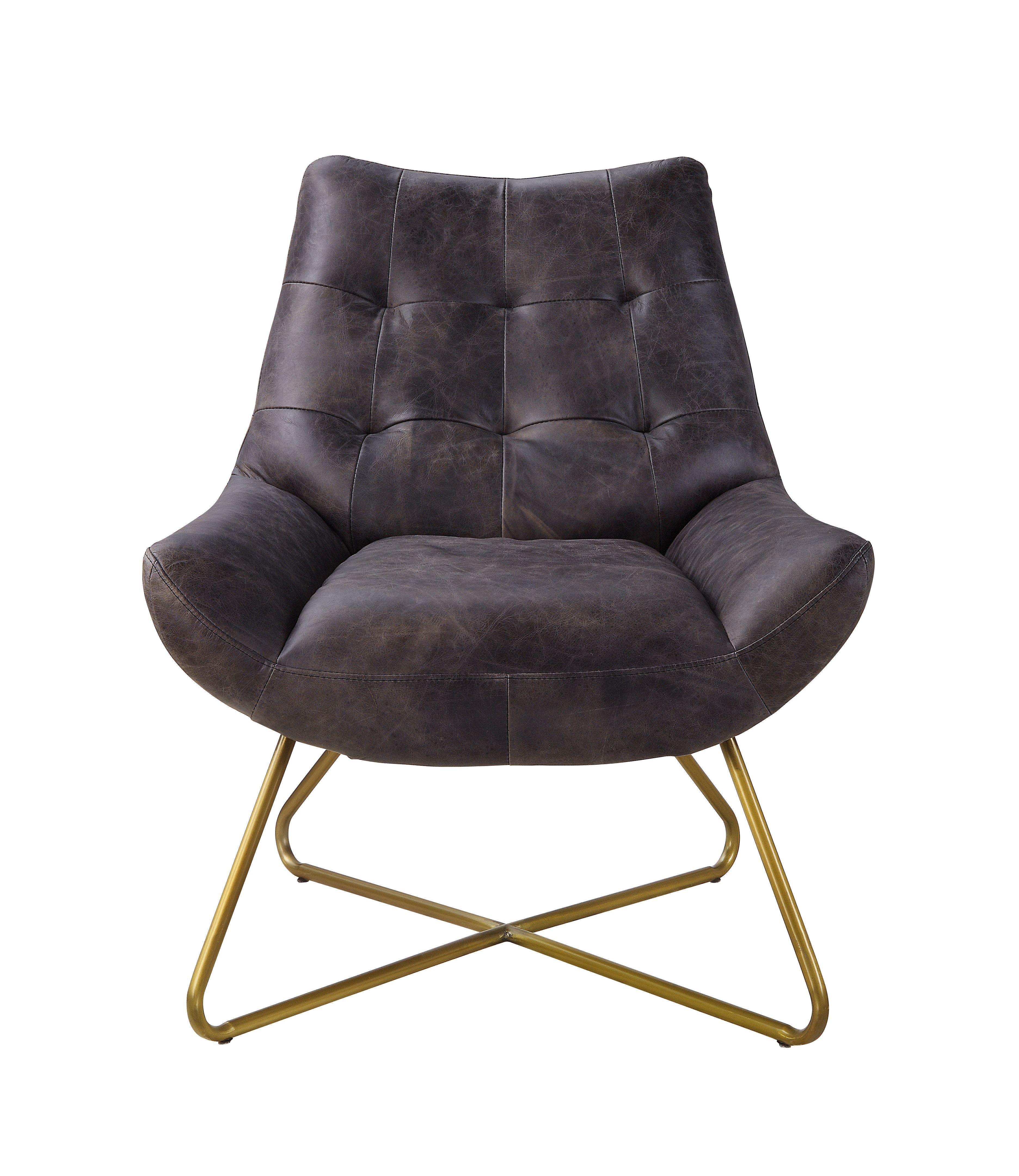 Dhalsim - Accent Chair - Antique Ebony Top Grain Leather, black, view 2