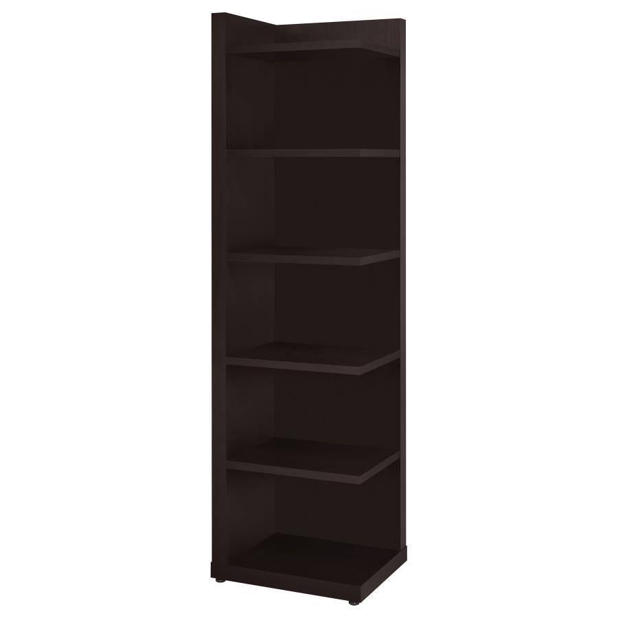 Alder - 6-Shelf Corner Bookcase - Cappuccino Image