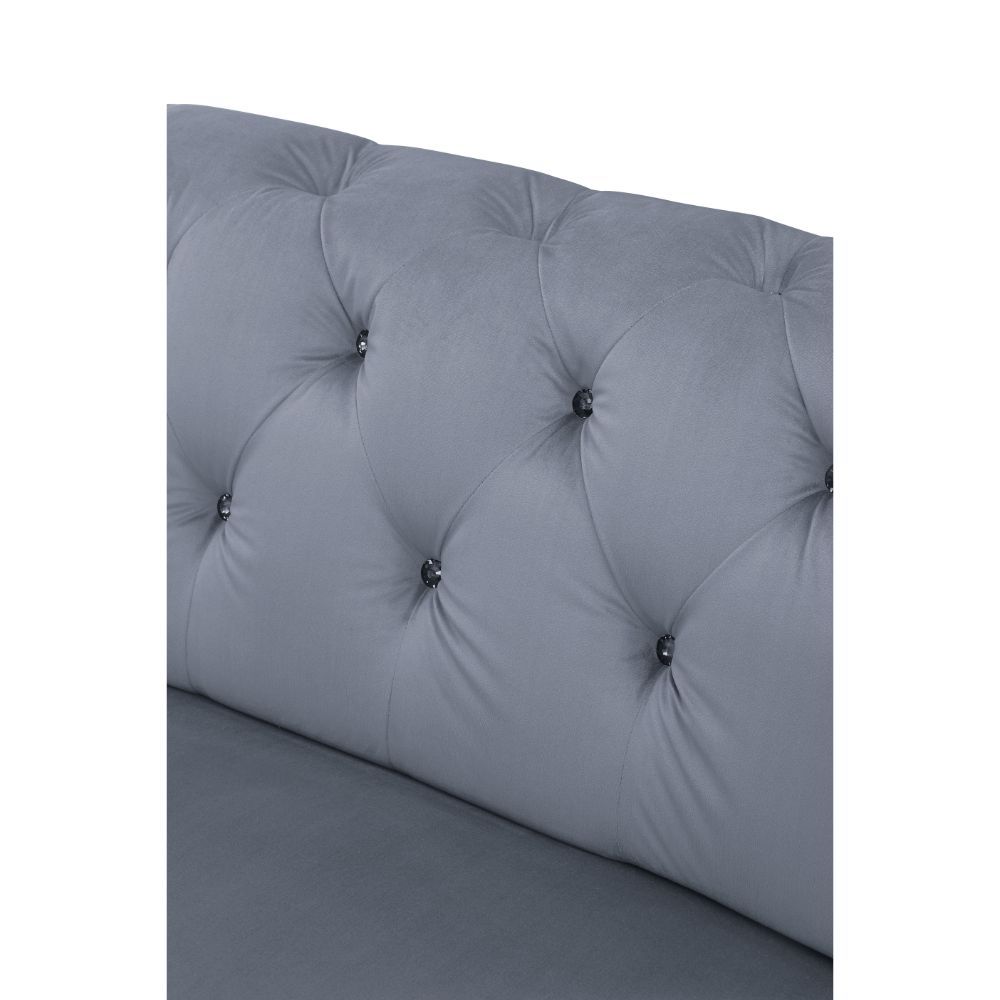 Bois II - Modular Armless Chair - Gray Velvet, gray, view 4