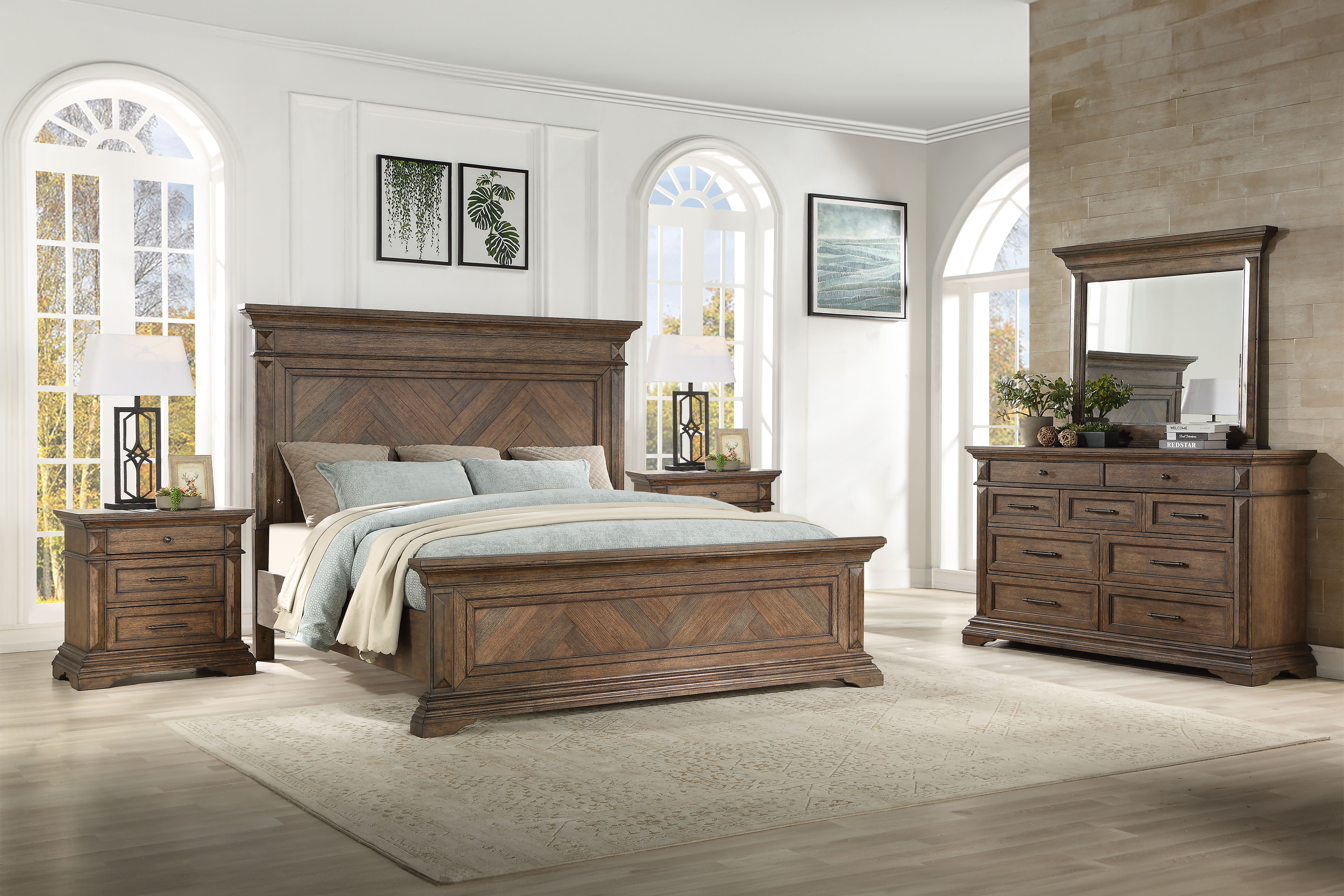 Mar Vista - 5/0 Queen 5 Piece Bedroom Set (Bed, Dresser, Mirror, 2 Nightstands) - Brown