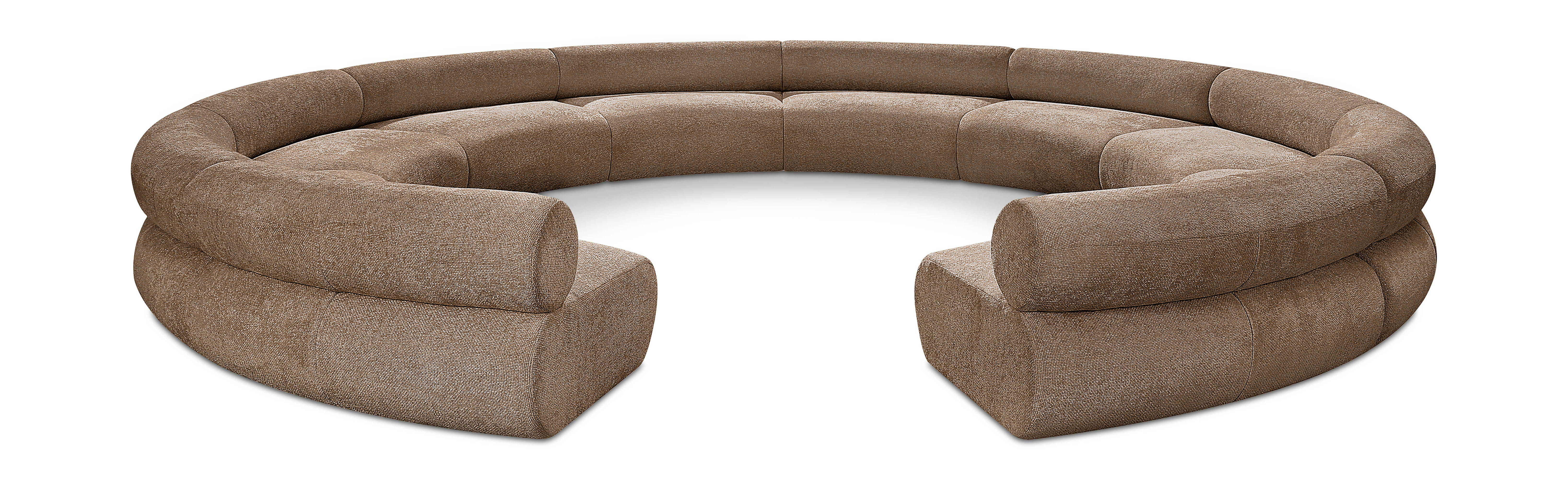 Bale - 202" Chenille Fabric Upholstered 10 Piece Modular Sectional - Brown