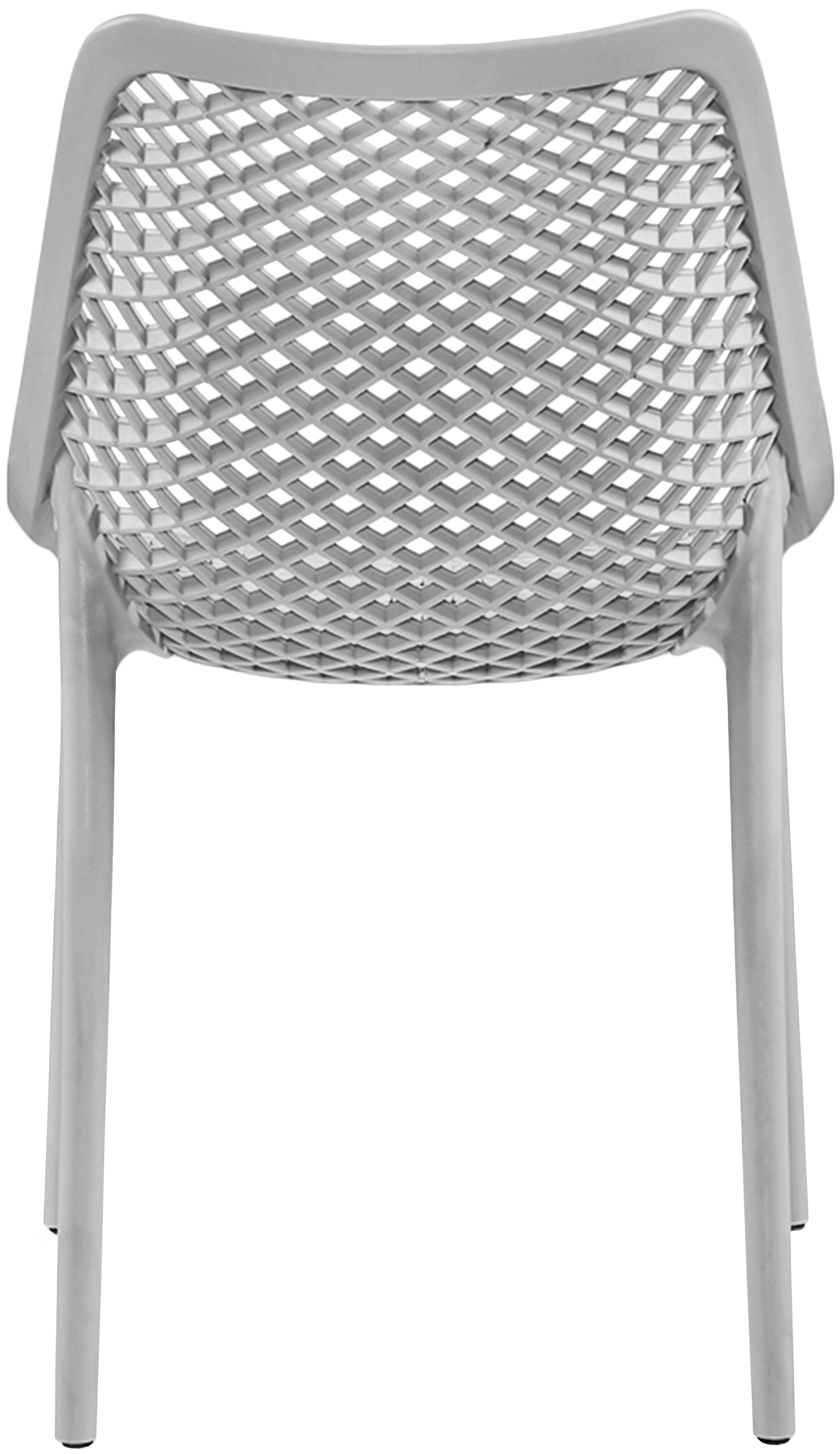 Mykonos - Plastic Outdoor Patio Dining Chair (Set of 4) - Gray