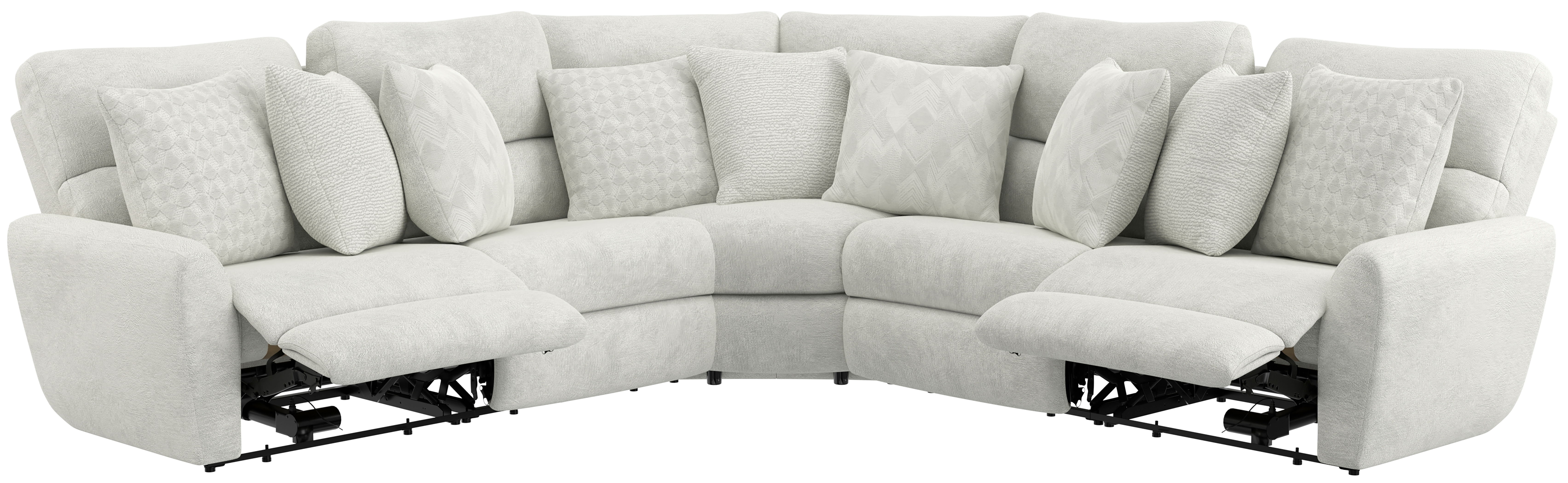 Majesty - 3 Piece Deep Seating Power Reclining Sectional - White