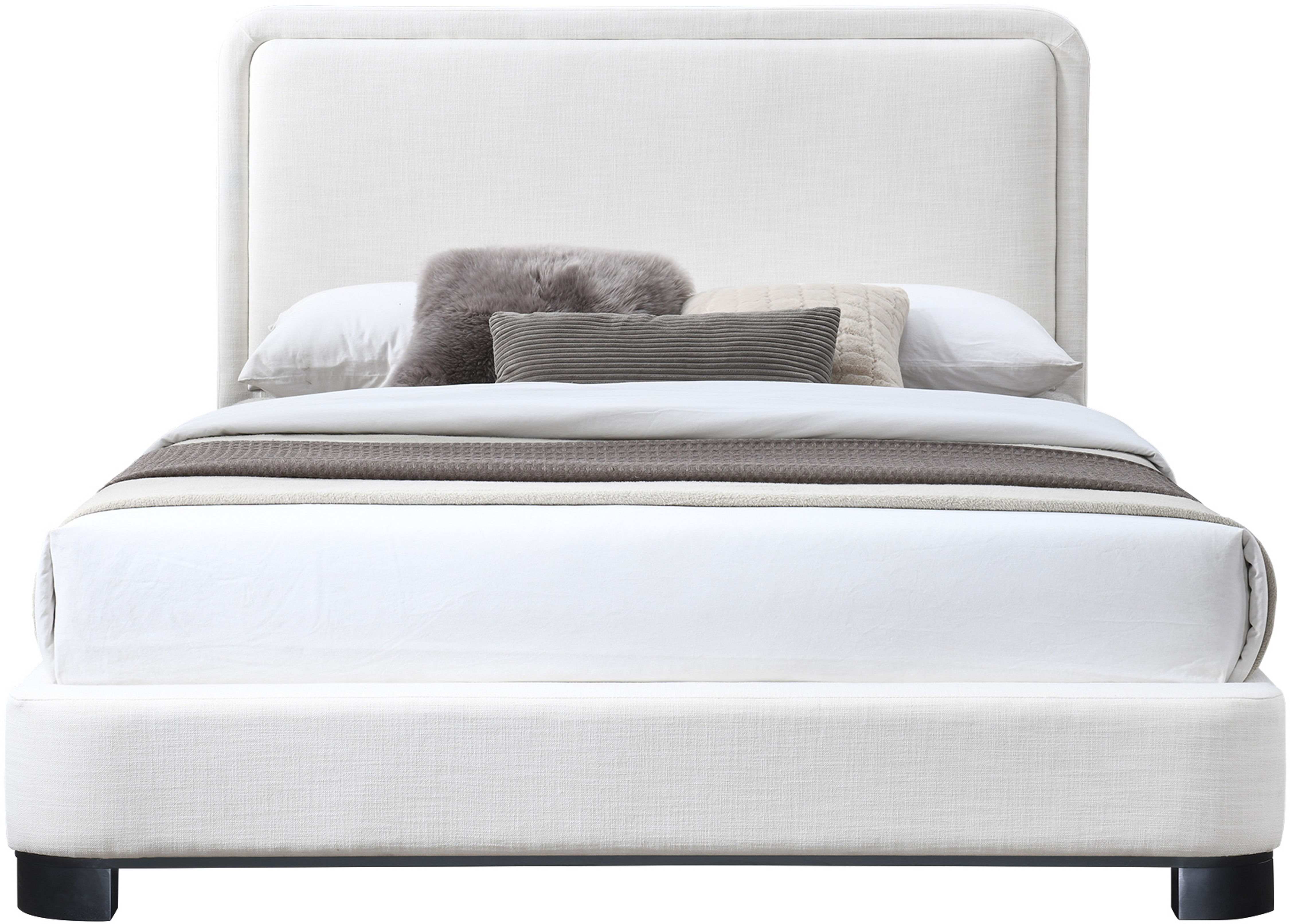 Nolita - Queen Bed With Black Base - Cream