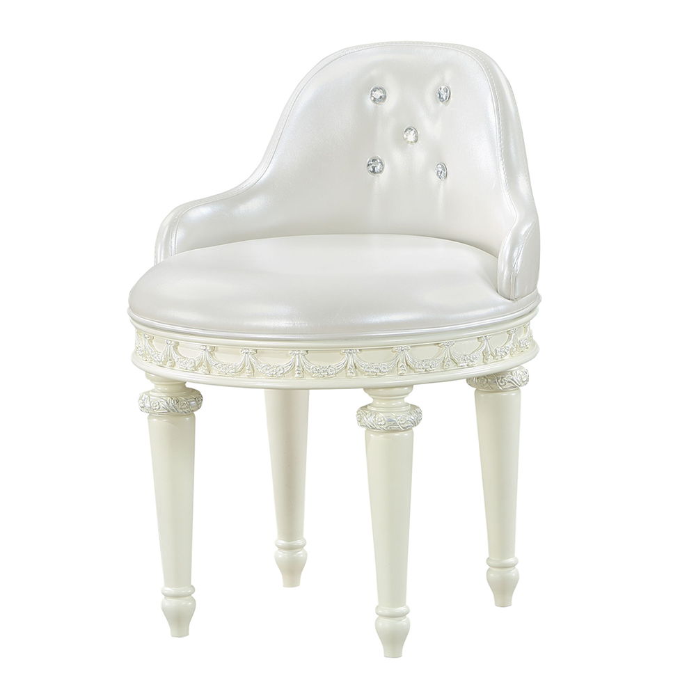 Dorothy - Vanity Chair With Swivel - Ivory, white, view 2