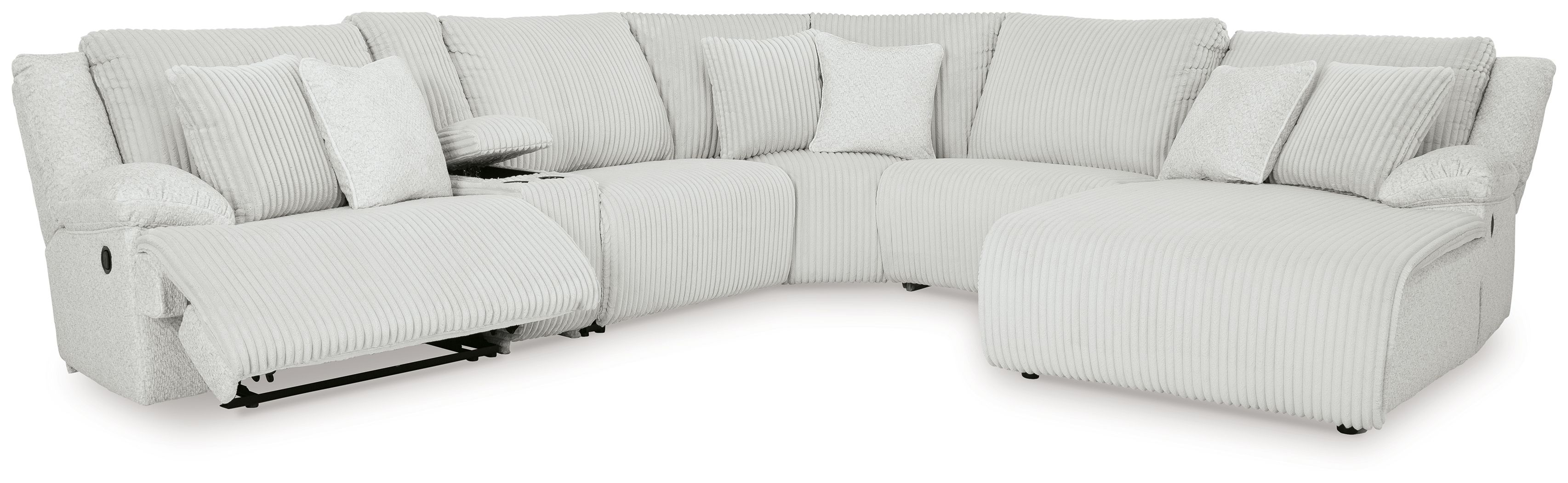 Ashley Furniture Top Tier - 7 Pc. - 6-Piece Reclining Sectional With Raf Chaise, Rocker Recliner - Alloy - Image 7