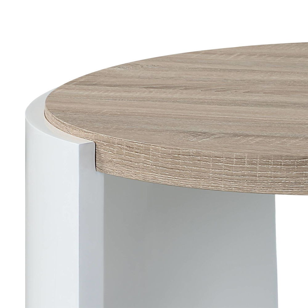 Zoma - Coffee Table - Oak & White High Gloss, white, view 5