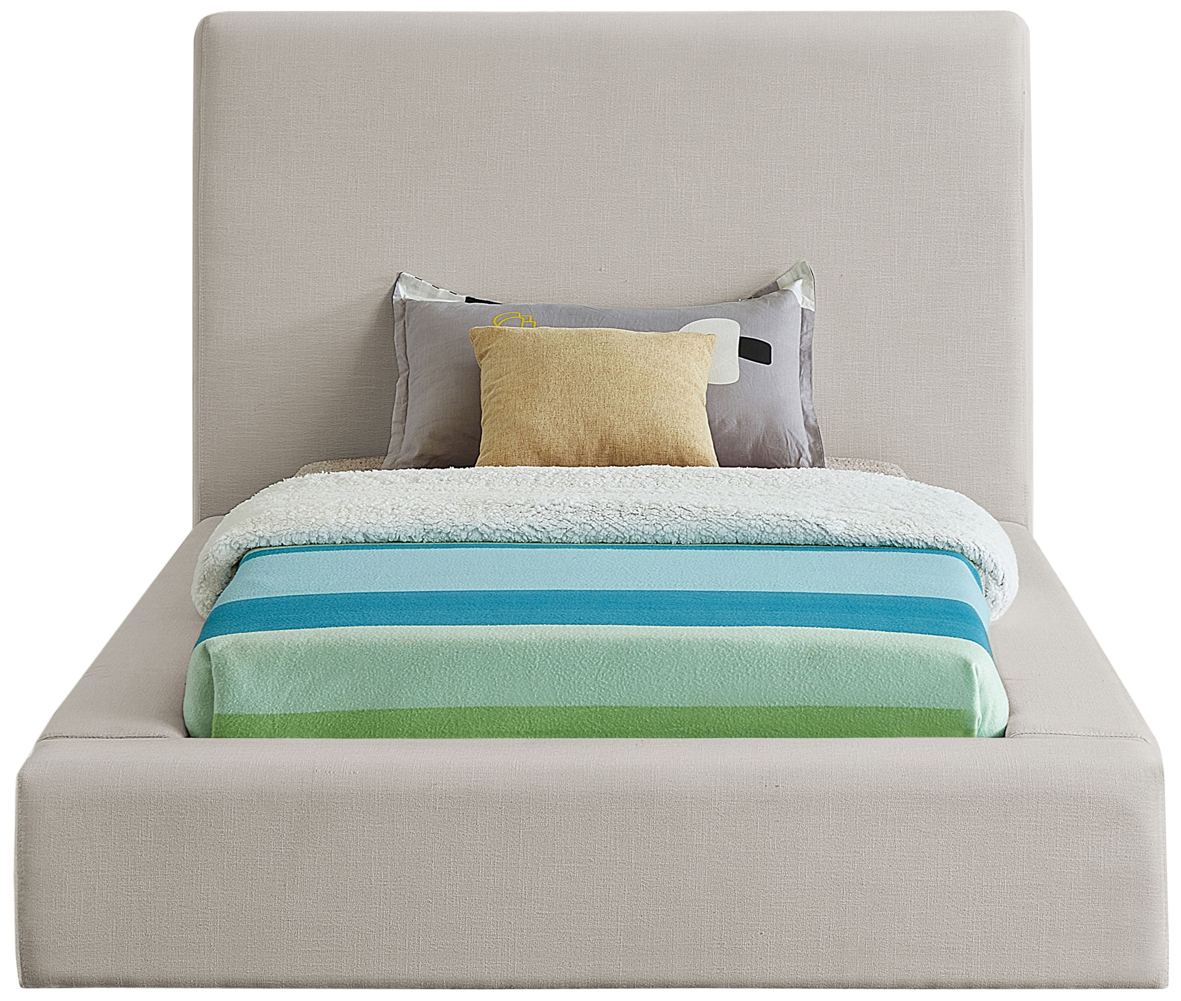 Devin - Twin Bed - Beige