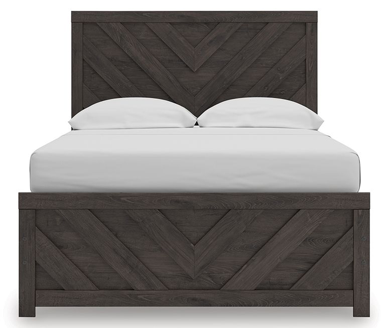 Ashley Furniture Prendonea - 6 Pc. - Dresser, Mirror, Full Panel Bed, 2 Nightstands - Charcoal - Image 10