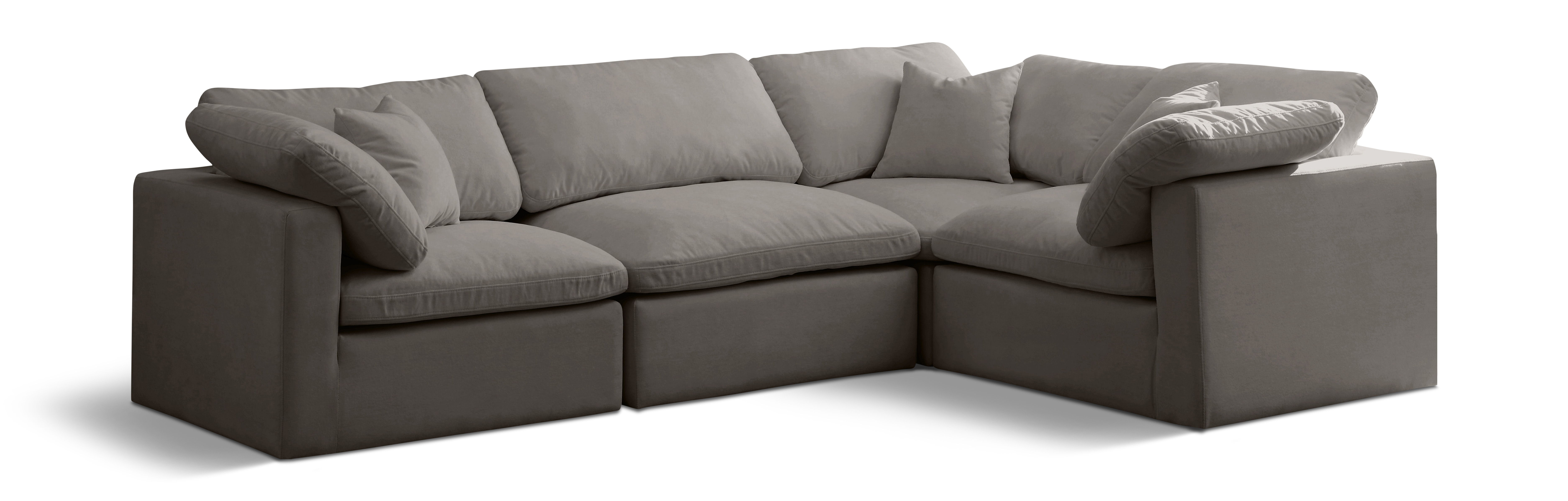Plush - 4 Piece Modular Sectional - Gray