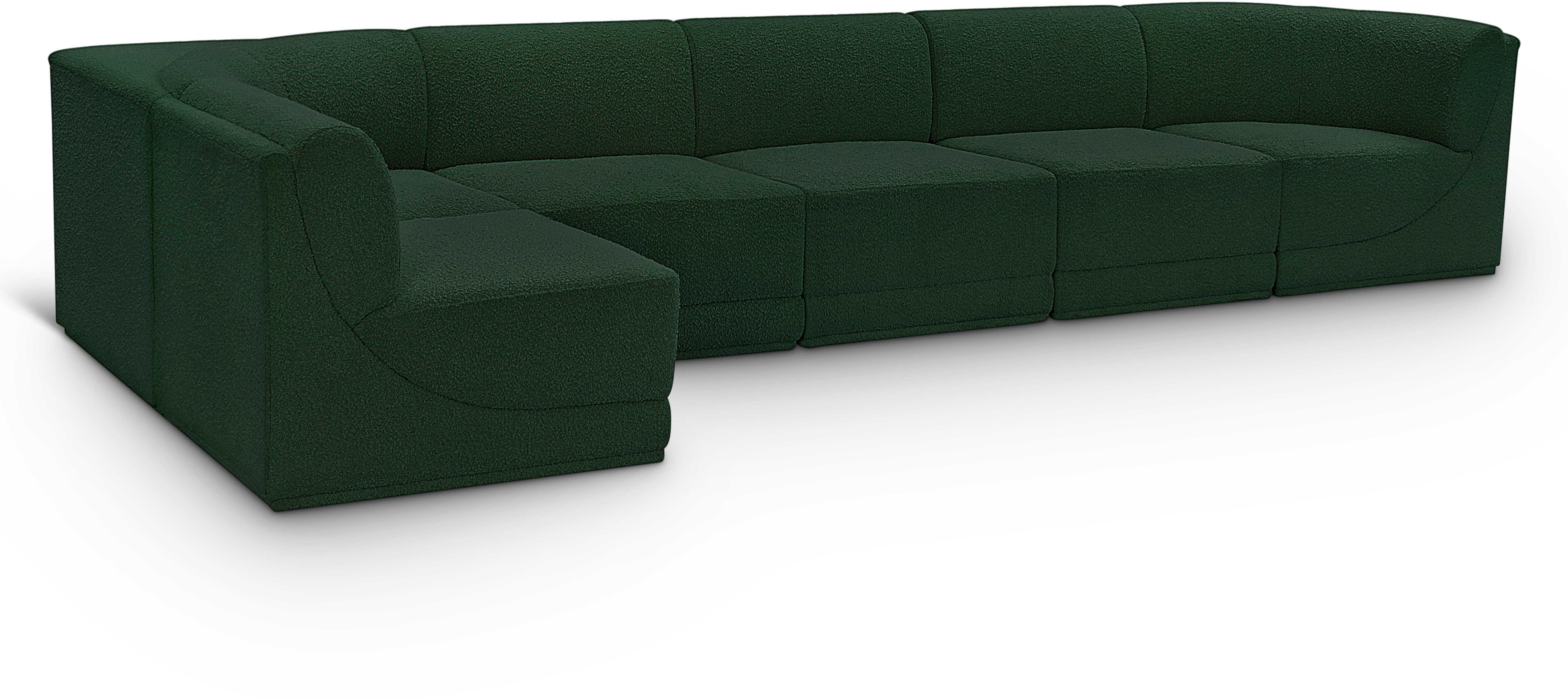 Ollie - 6 Piece Modular Sectional - Green