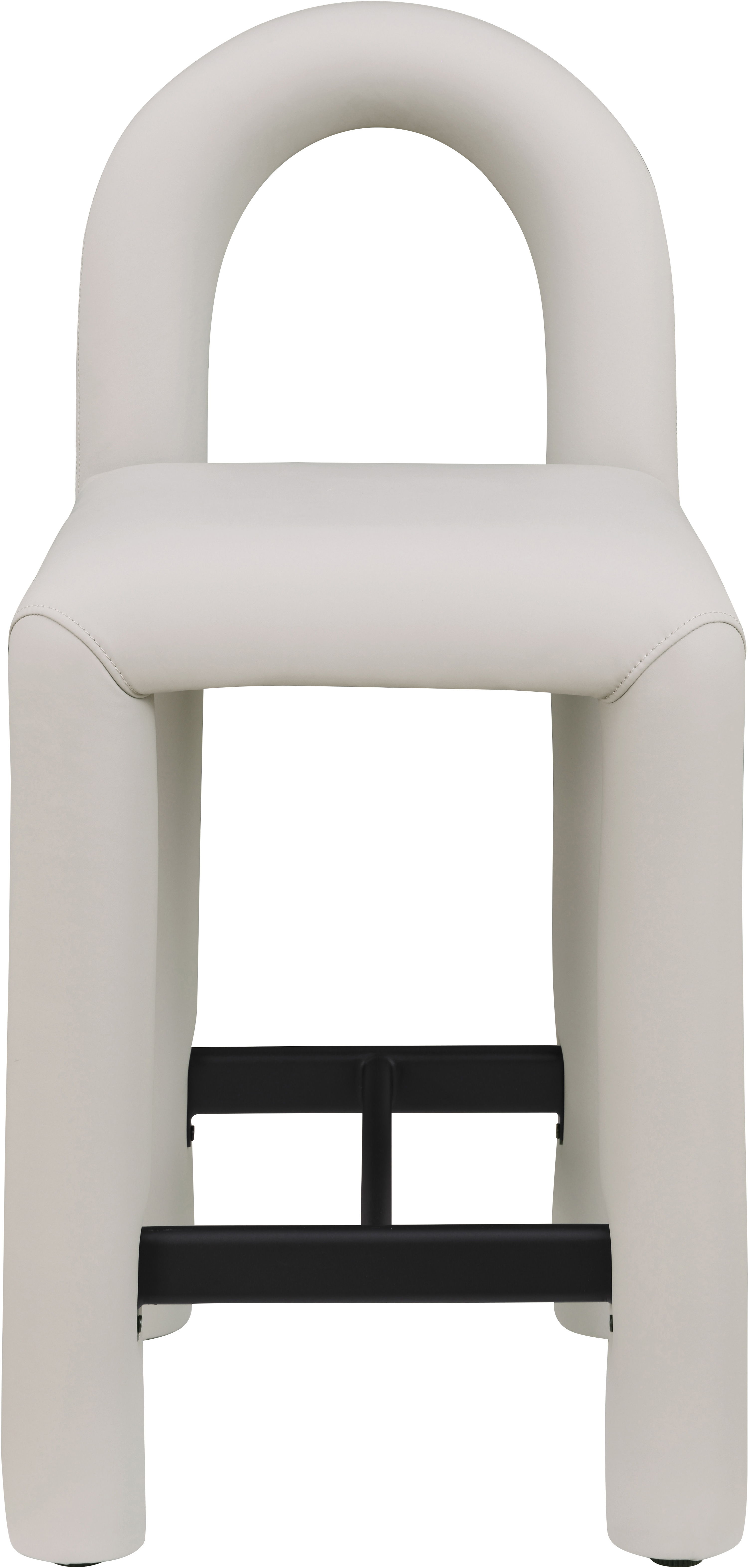 Amari - Faux Leather Stool - Taupe