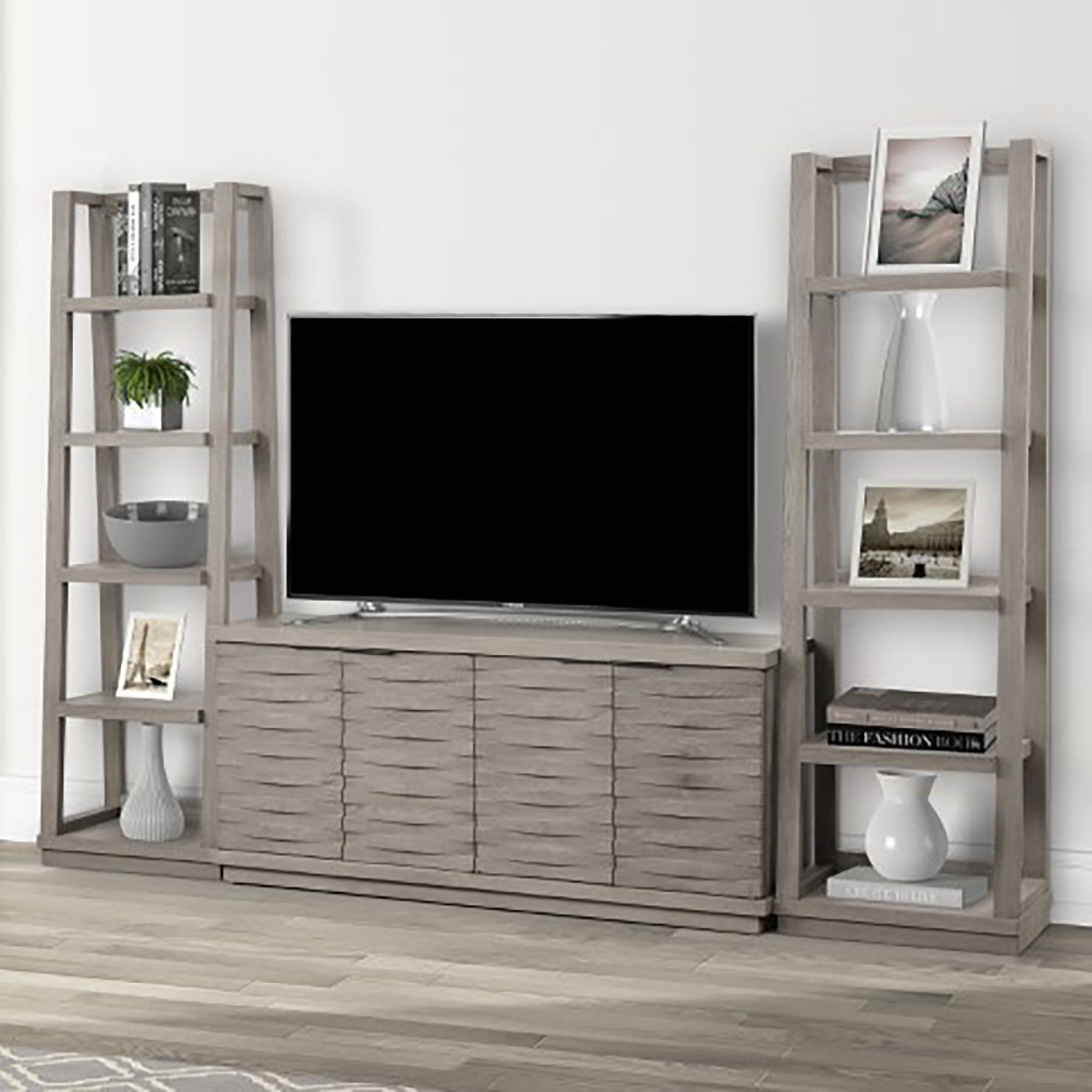 Parker House Pure Modern - Console with Pair of Angled Etagere Bookcase Piers - Moonstone