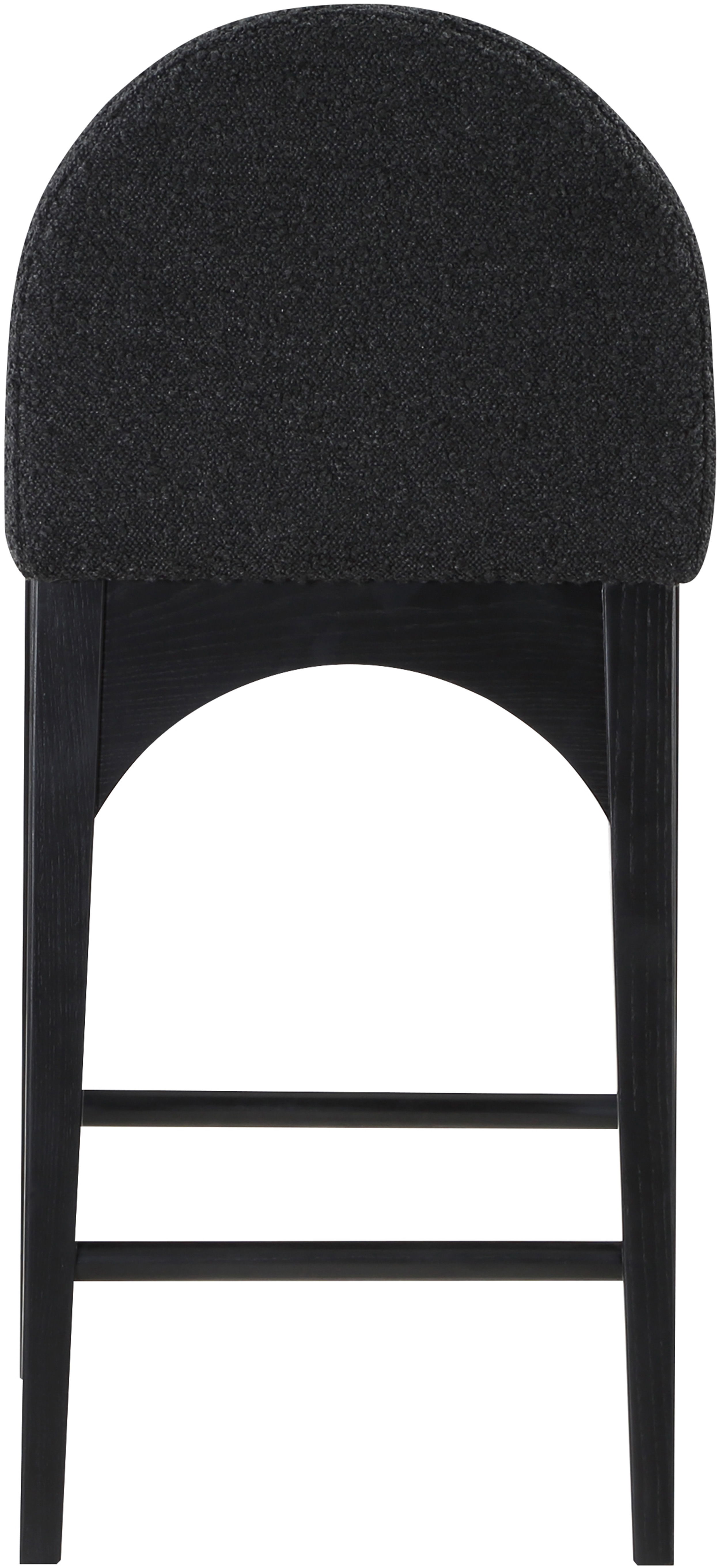 Waldorf - Boucle Stool With Black Legs - Black
