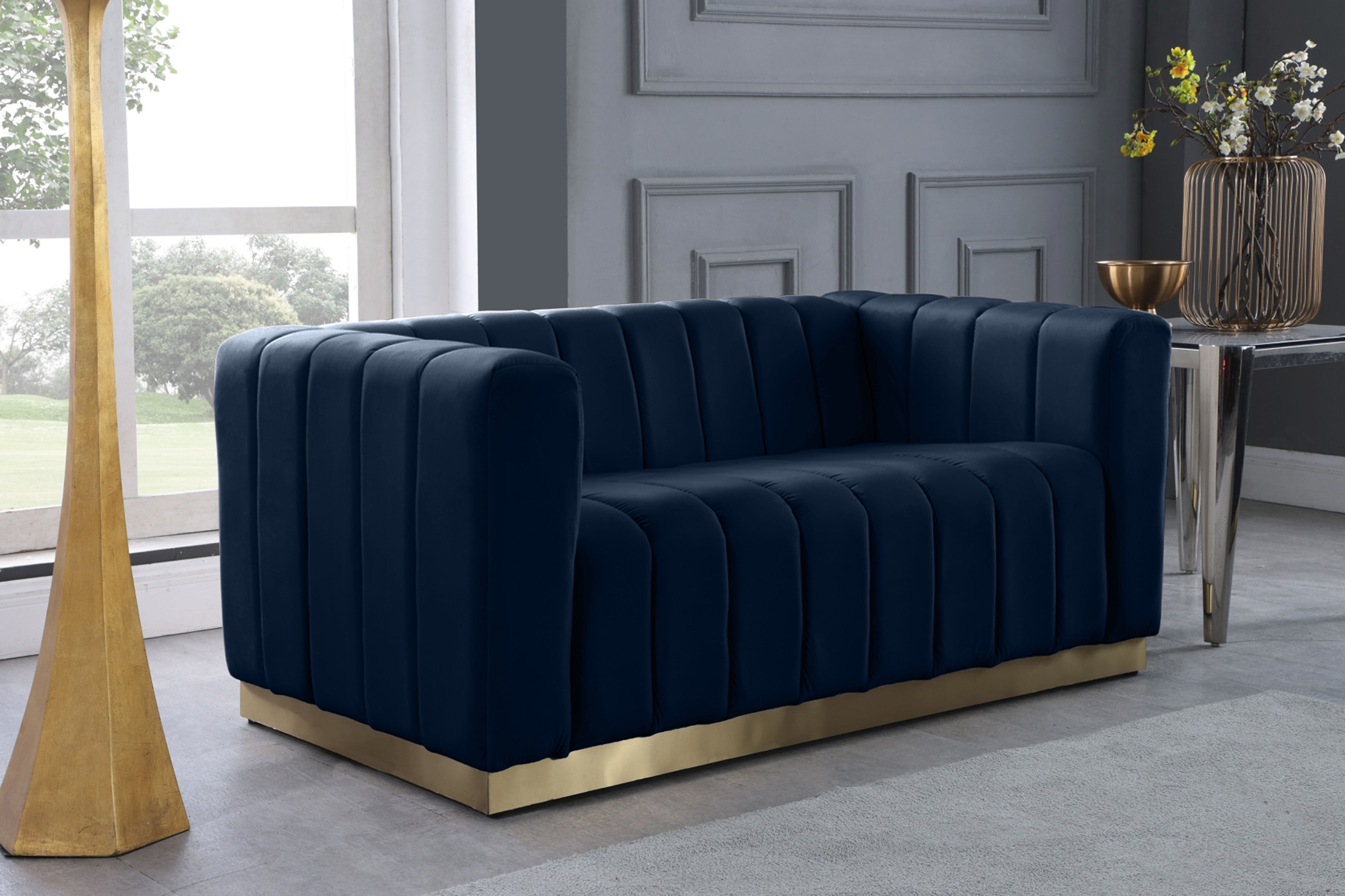 Marlon - Loveseat - Navy