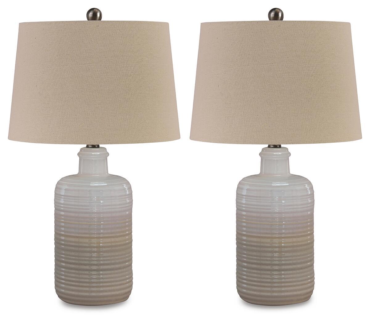 Marnina – Ceramic Table Lamp (Set of 2) – Taupe