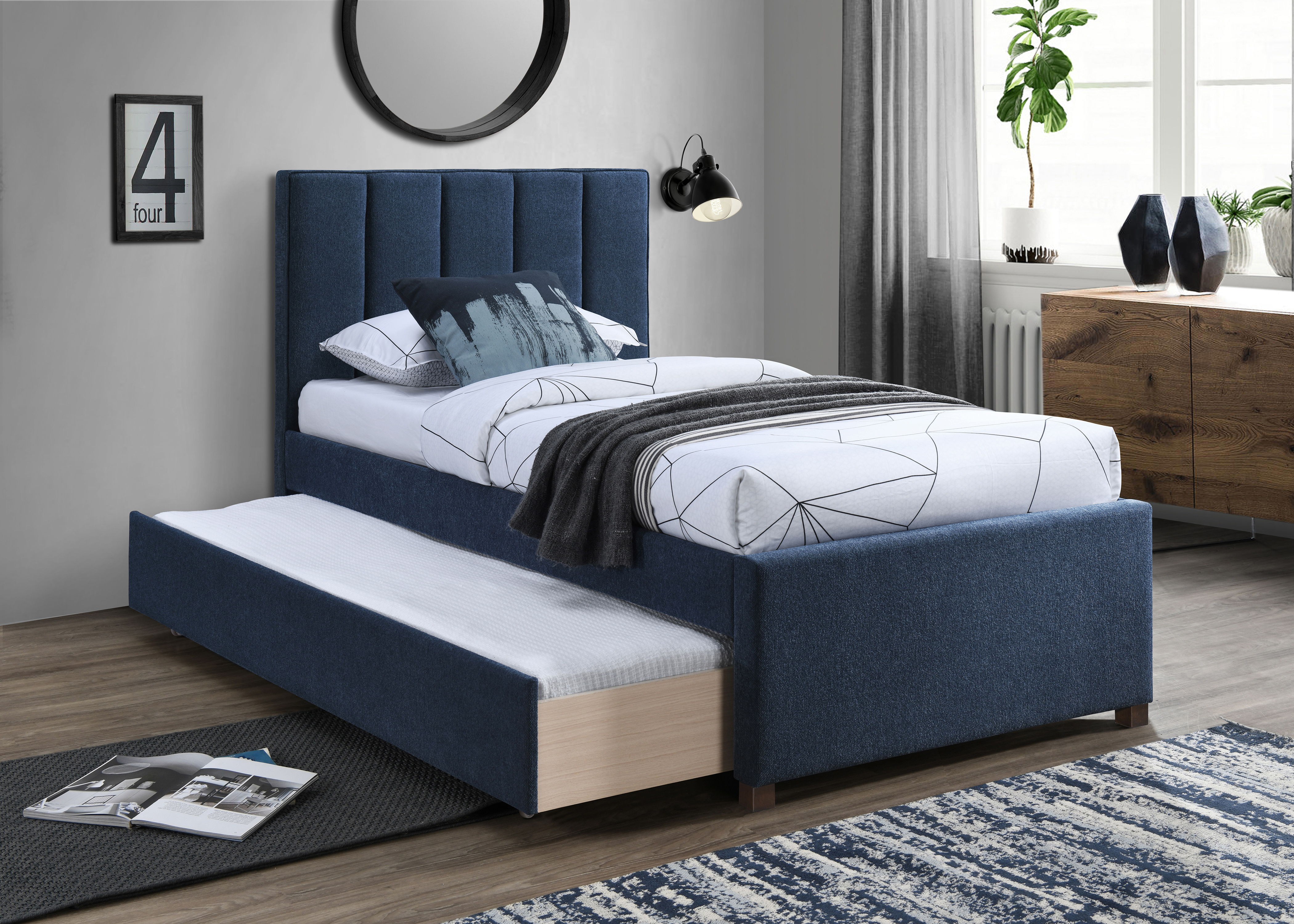 Harper - Twin Trundle Bed - Navy