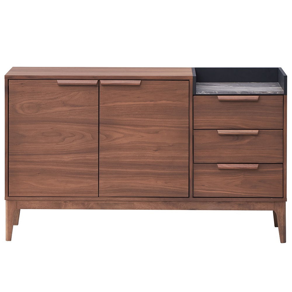 Bevis - Server - Green Fabric & Walnut, dark brown, view 7