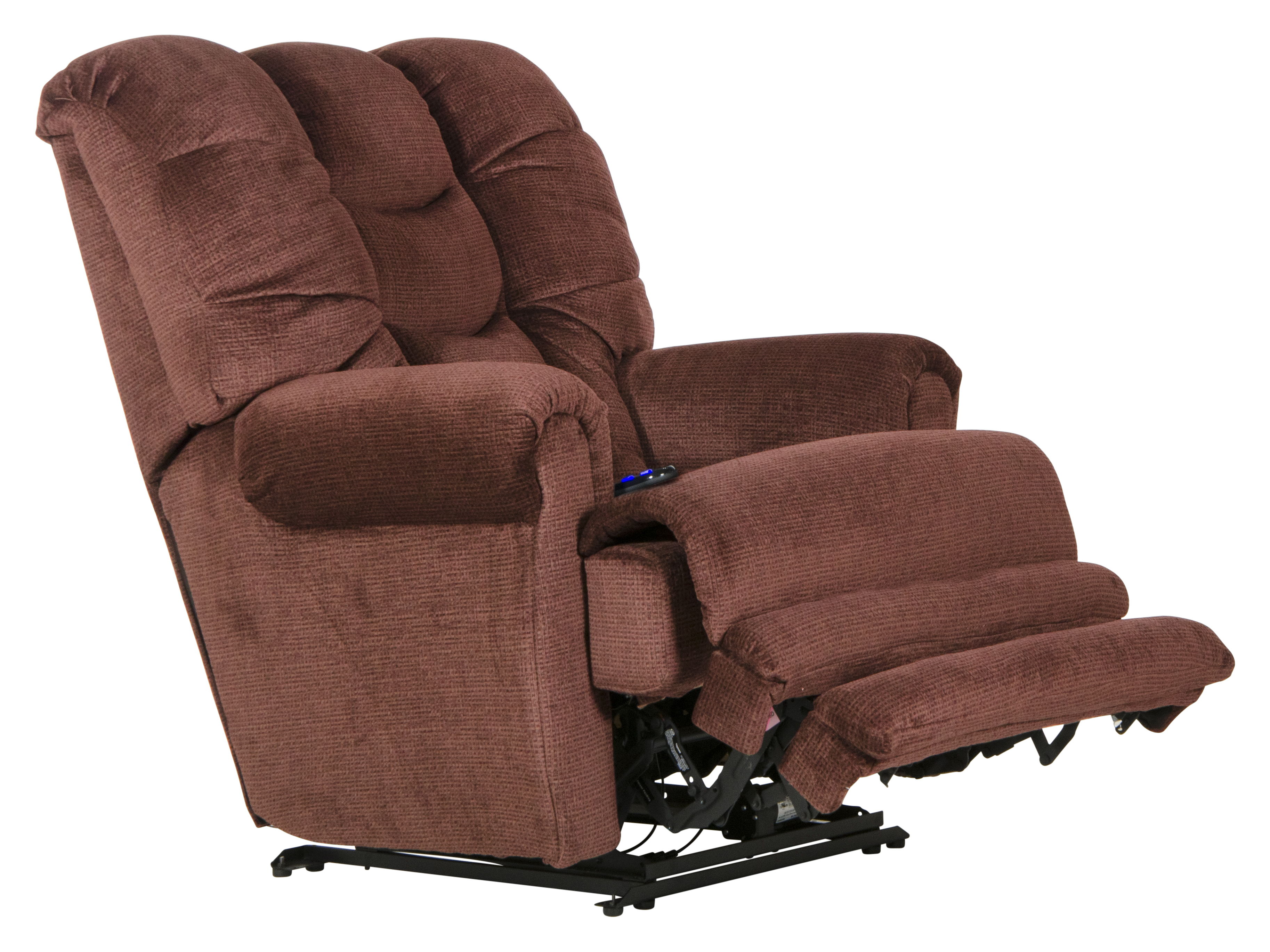 Malone - Power Lay Flat Recliner With Extended Ottoman - Merlot