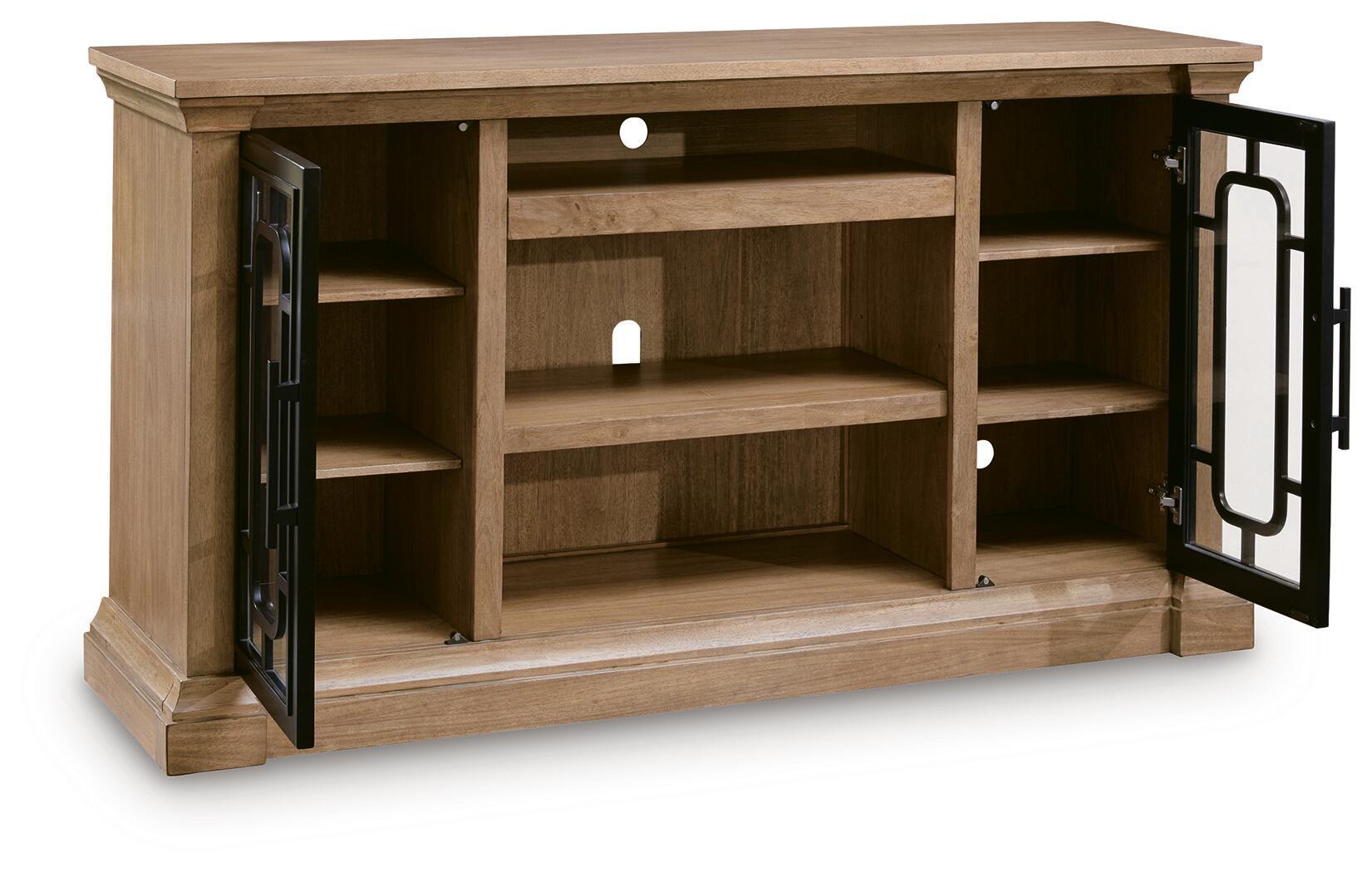 Ashley Furniture Wittenmyer - XL TV Stand With Fireplace Option - Natural / Black - Image 3