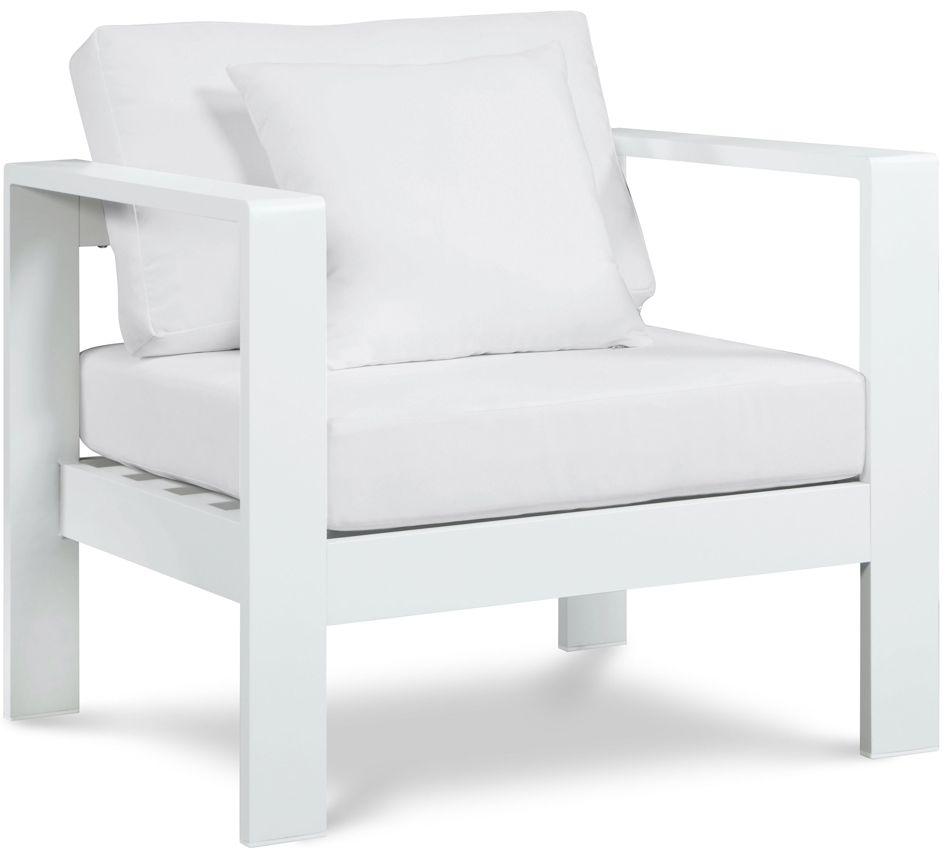 Nizuc - Outdoor Patio Arm Chair With White Frame - White