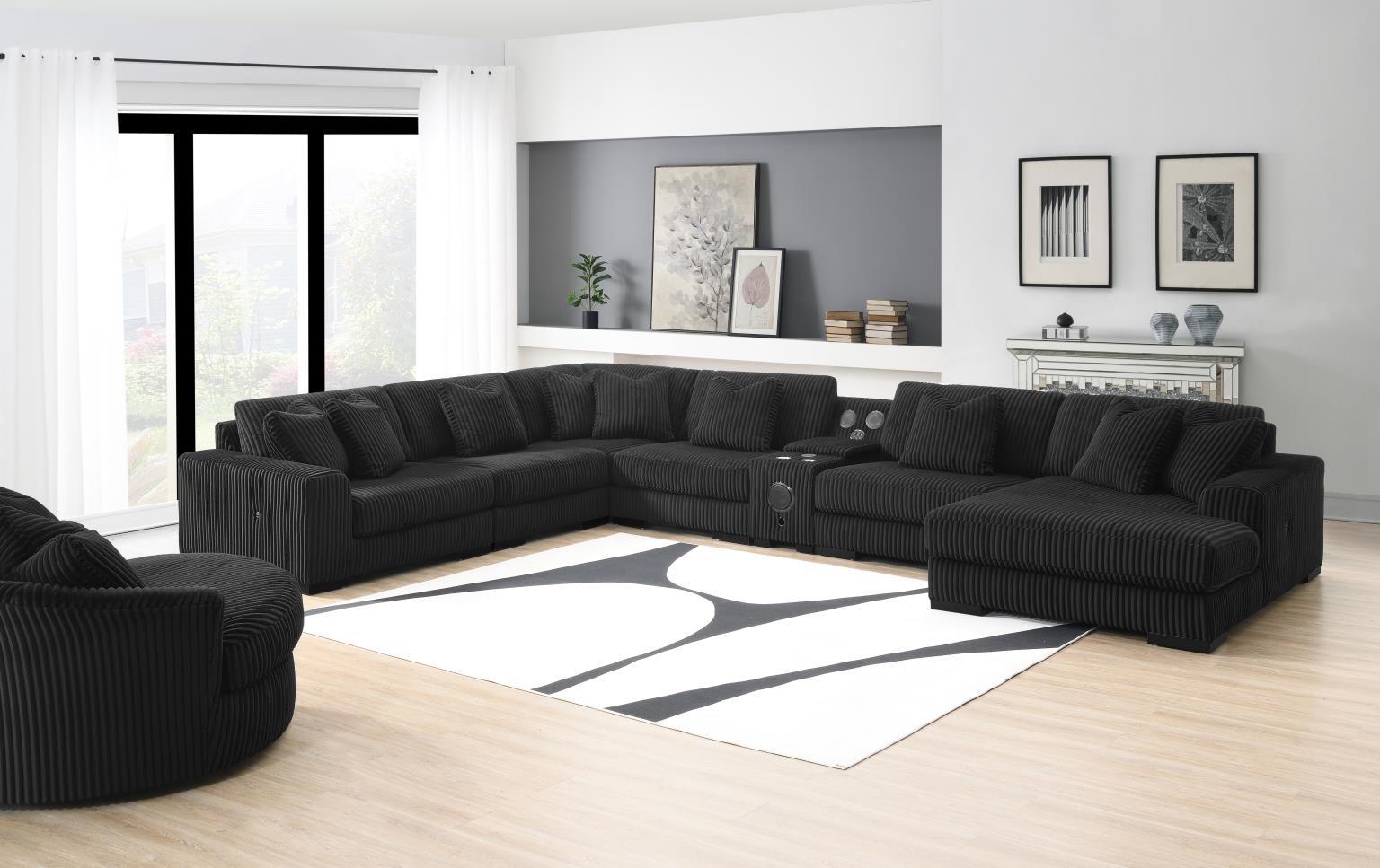 U242 - Corner Chaise - Black