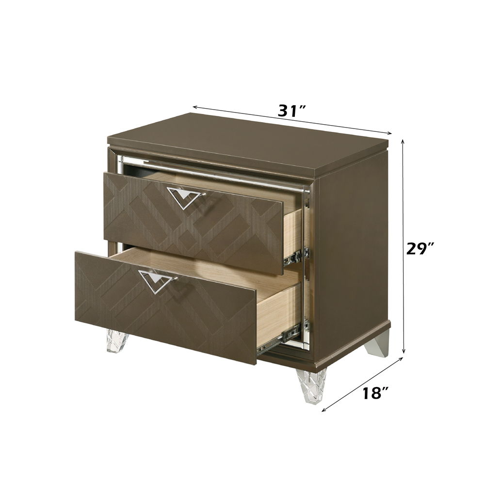 Skylar - Nightstand - Dark Champagne, dark brown, view 6