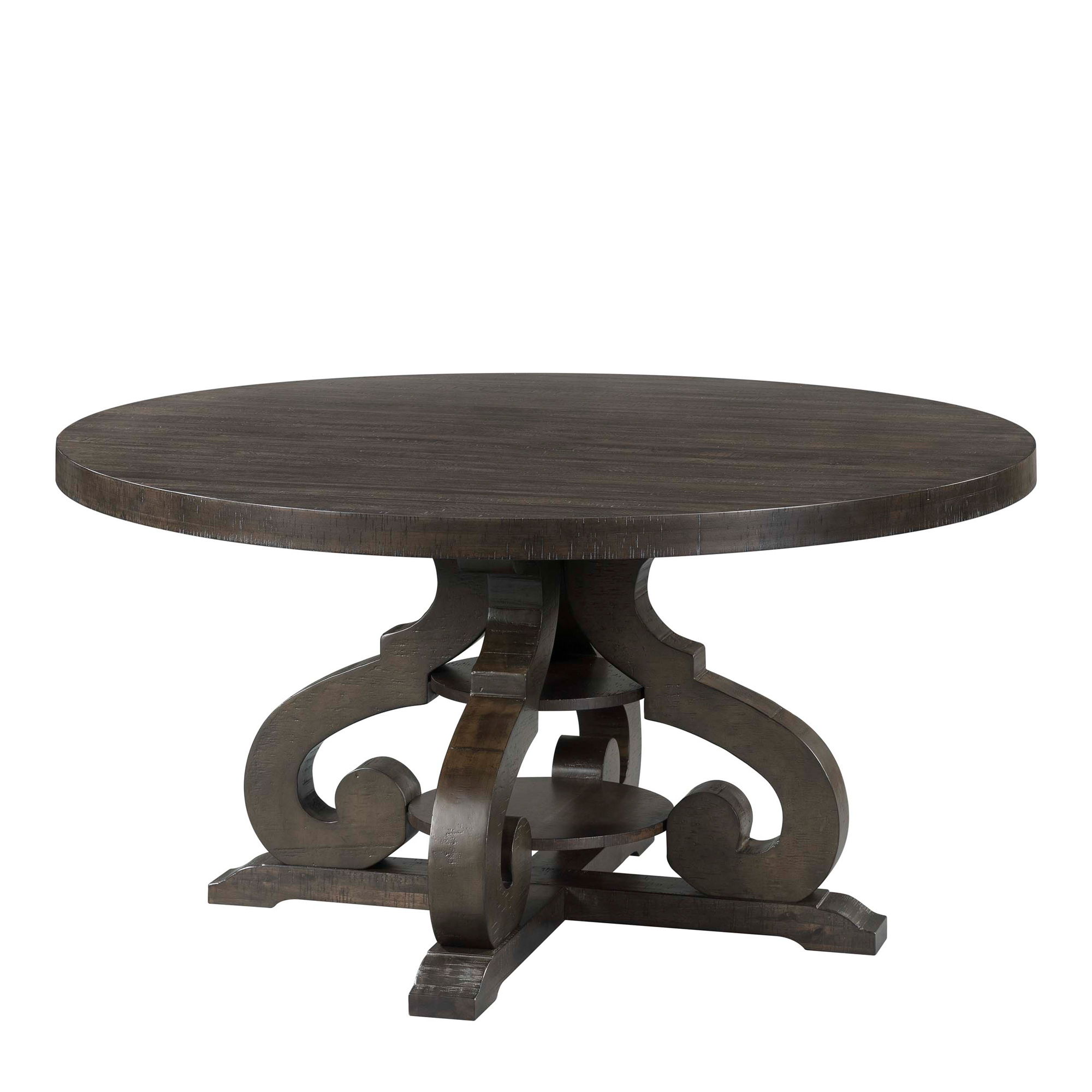 Stone - 7 Piece Dining Set (Round Table And Six Chairs) - Smokey Walnut