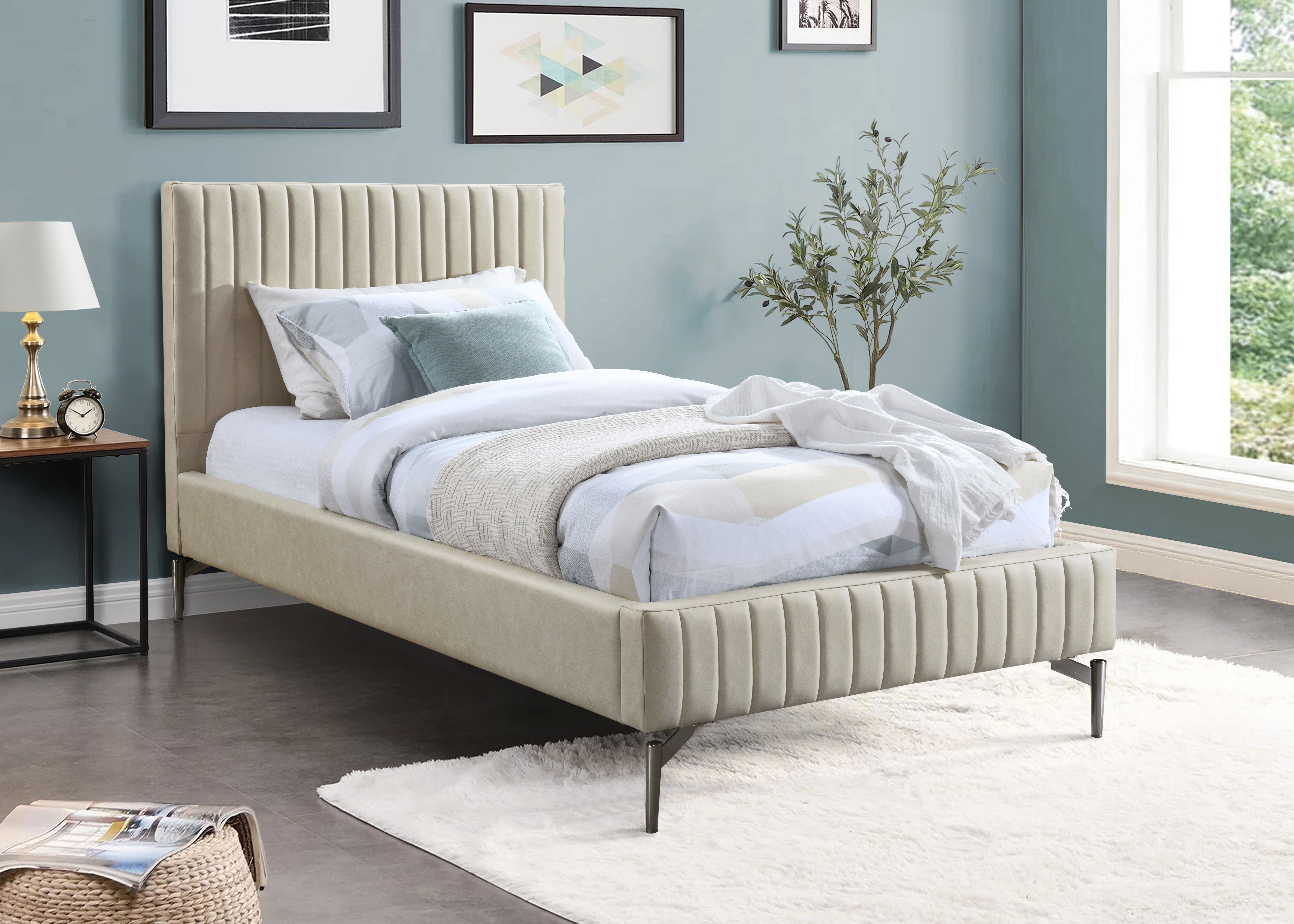 Gallo - Twin Bed - Beige