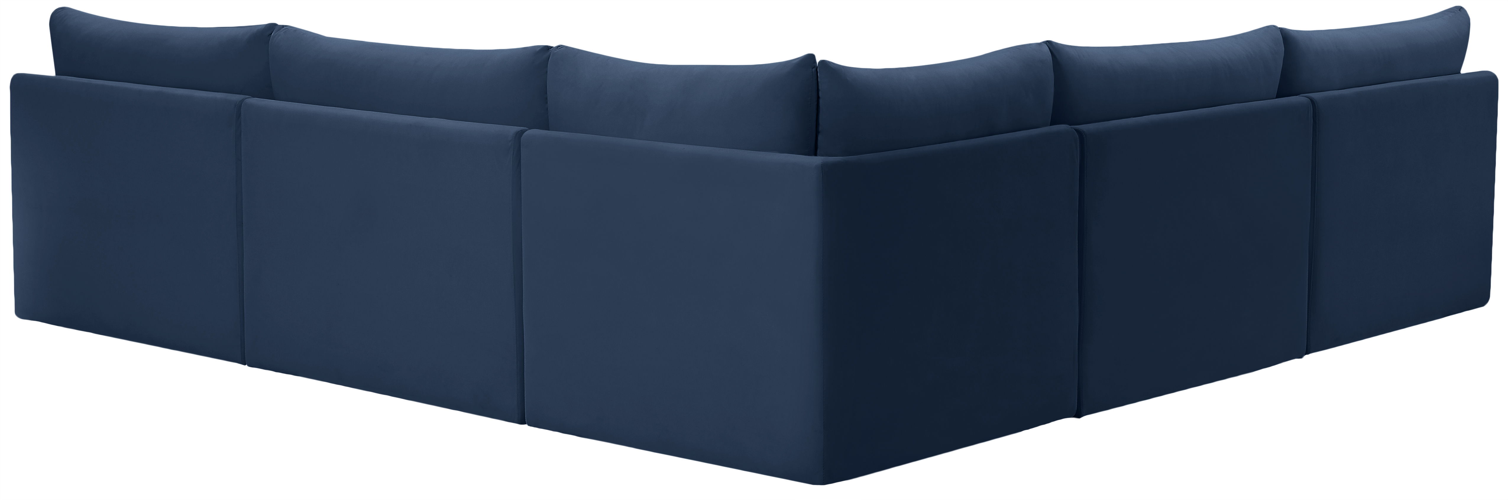 Jacob - Modular Corner Armless Sectional 5 Piece - Navy