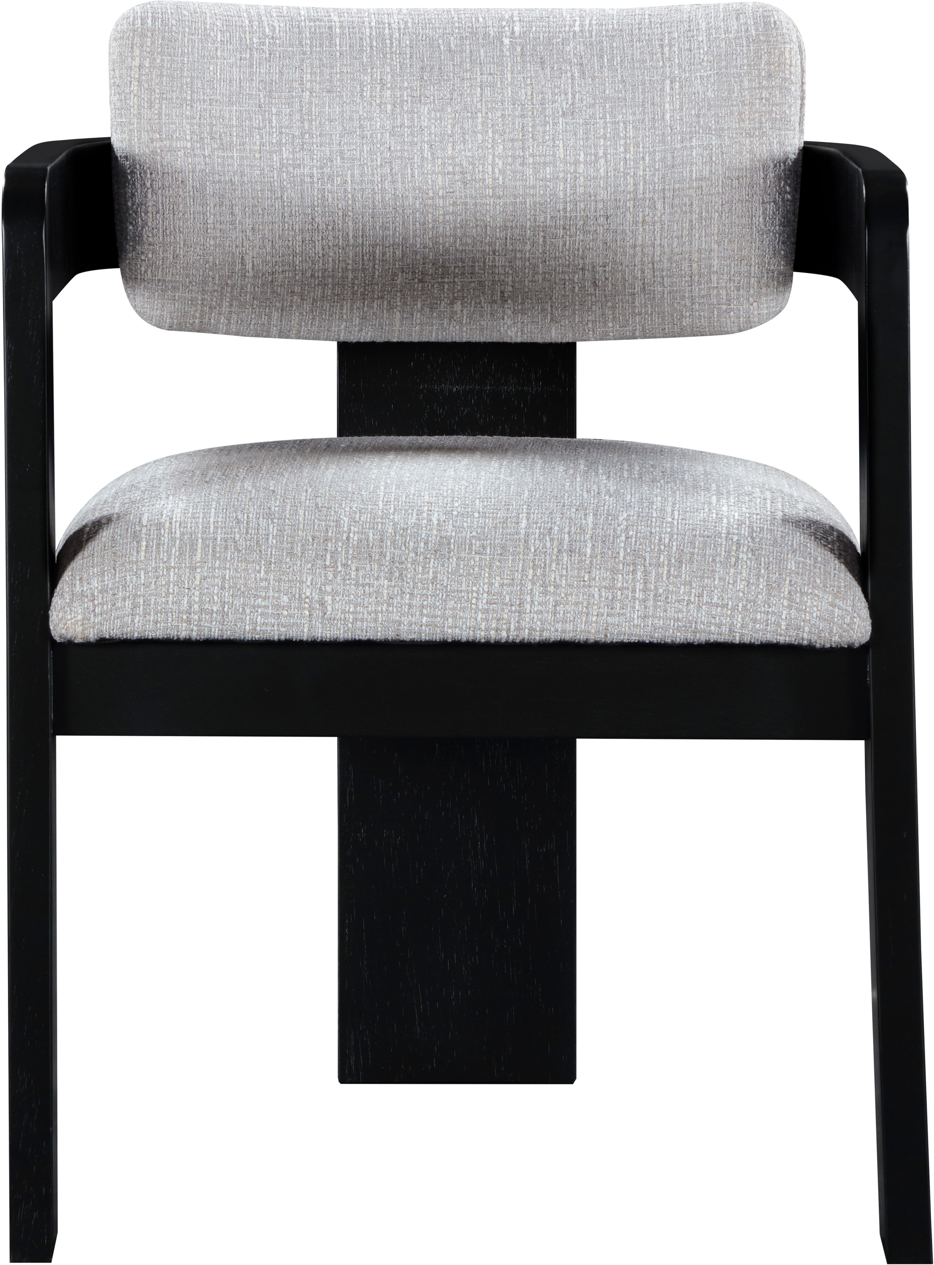 Sacha - Linen Dining Chair With Black Base (Set of 2) - Gray