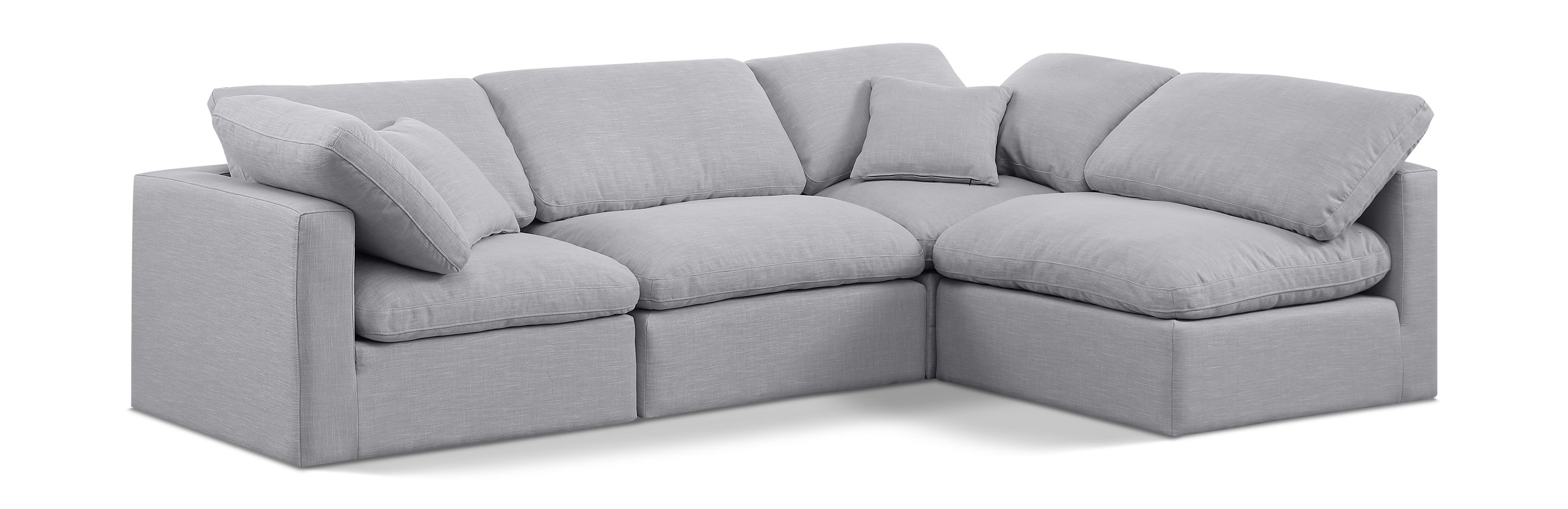 Indulge - Linen 4 Piece Modular Sectional - Gray
