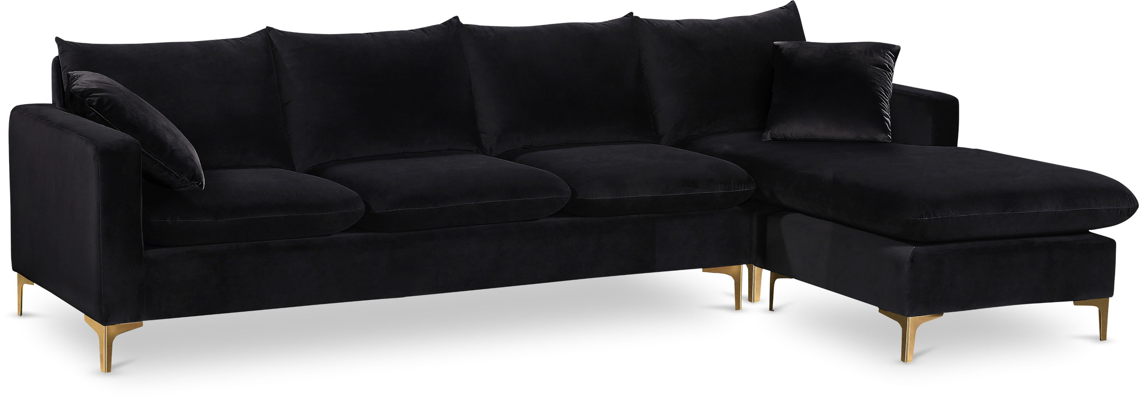 Naomi - 2 Piece. Reversible Sectional - Black